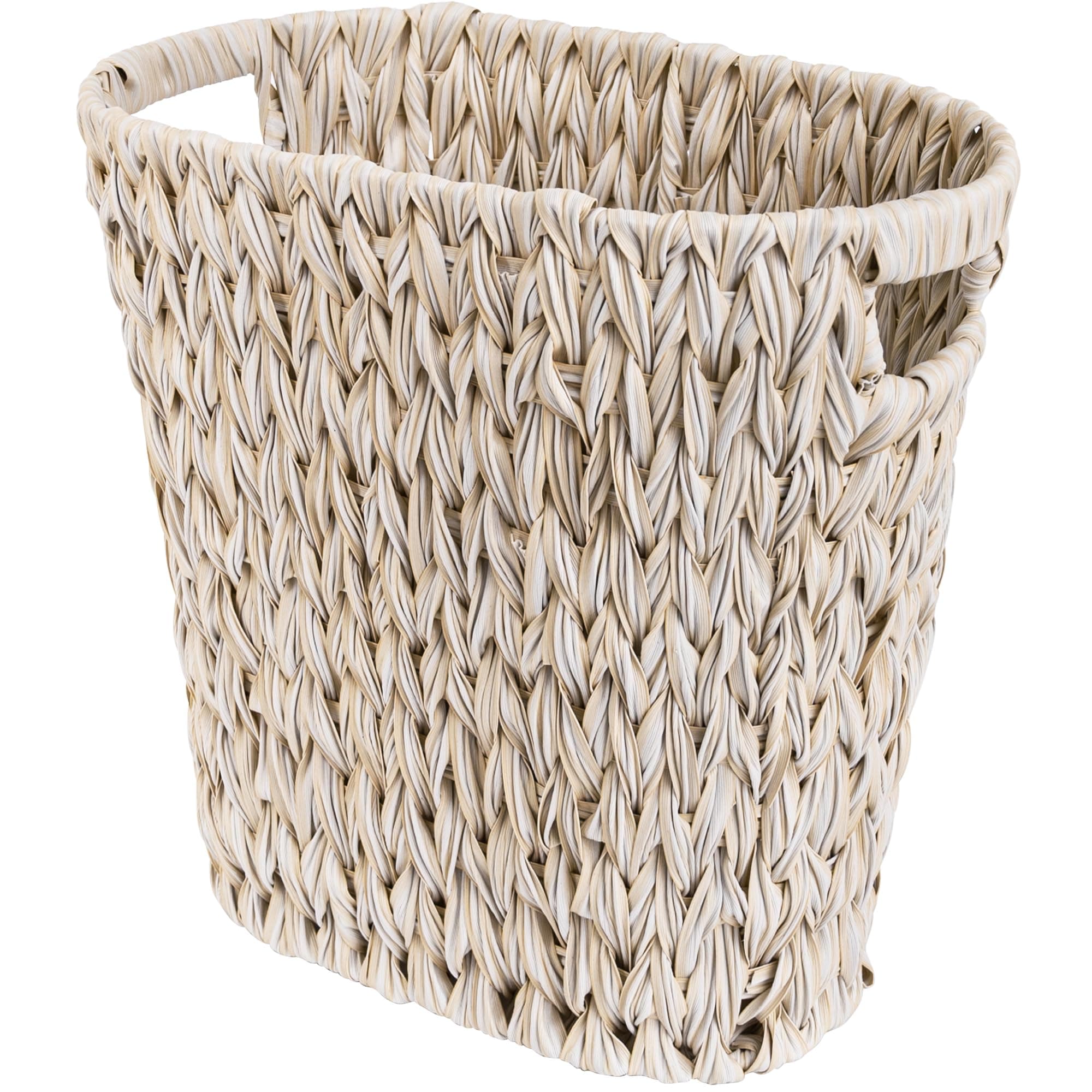 GRANNY SAYS Wicker Trash Can, Waterproof Bathroom Trash Can, Wicker Waste Basket for Bathroom, Decorative Boho Waste Basket for Bedroom, Office, 19 Liters/5 Gallons