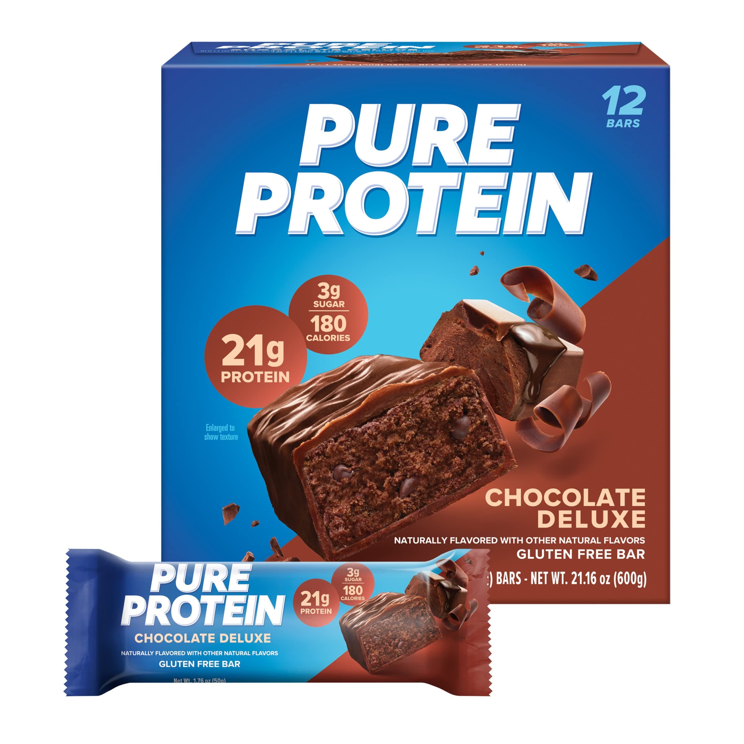 Pure Protein Chocolate Deluxe Bar, 12 Count, 1.76 oz
