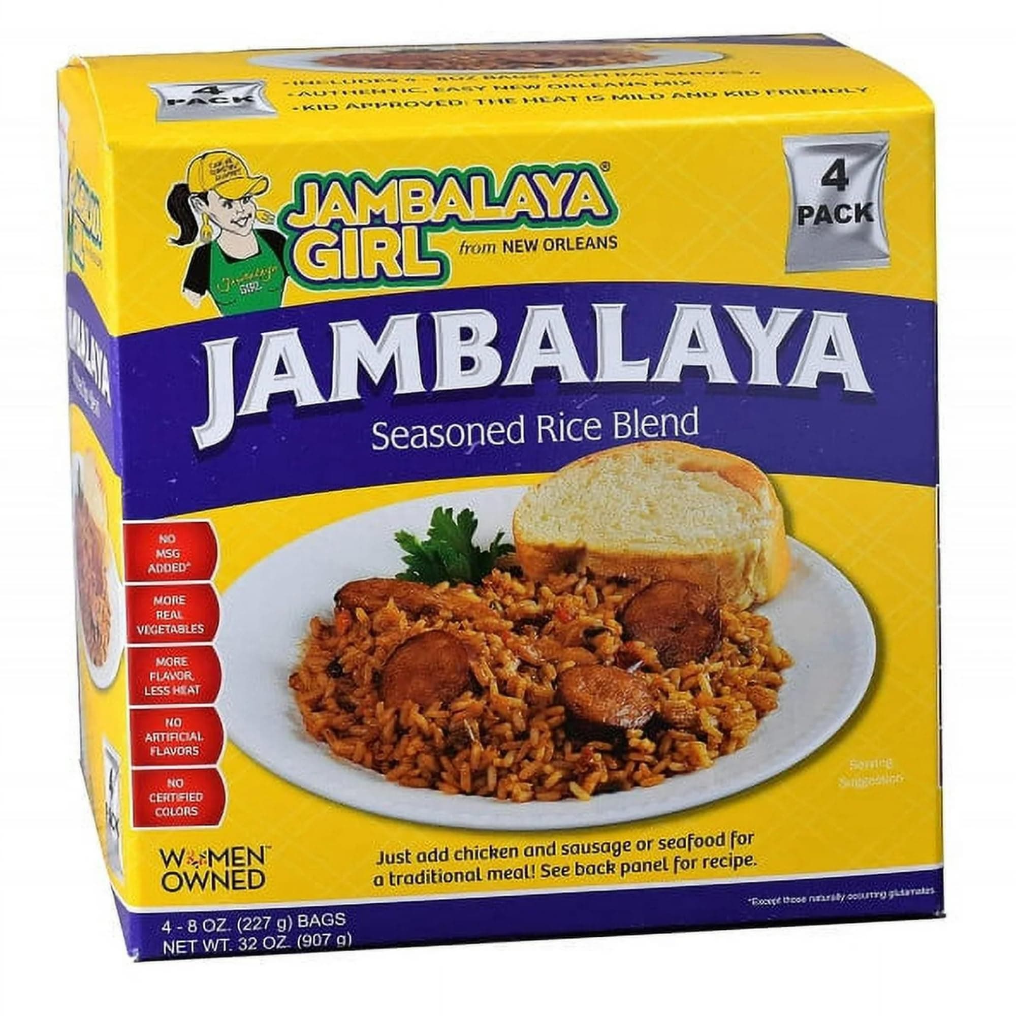 Jambalaya Girl Jambalaya Seasoned Rice Blend, 8 oz (4 pack)