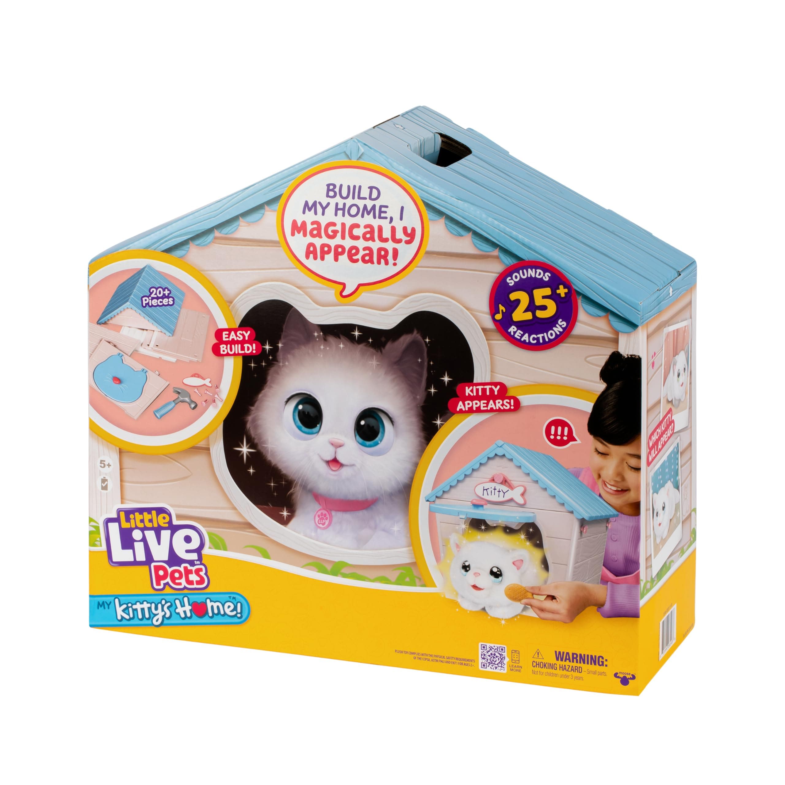 Little Live Pets Cat Figurines for Kids, Interactive Hutch Animal Playset with 25+ Sounds, Outdoor Toys for 5+ Year Old Girls