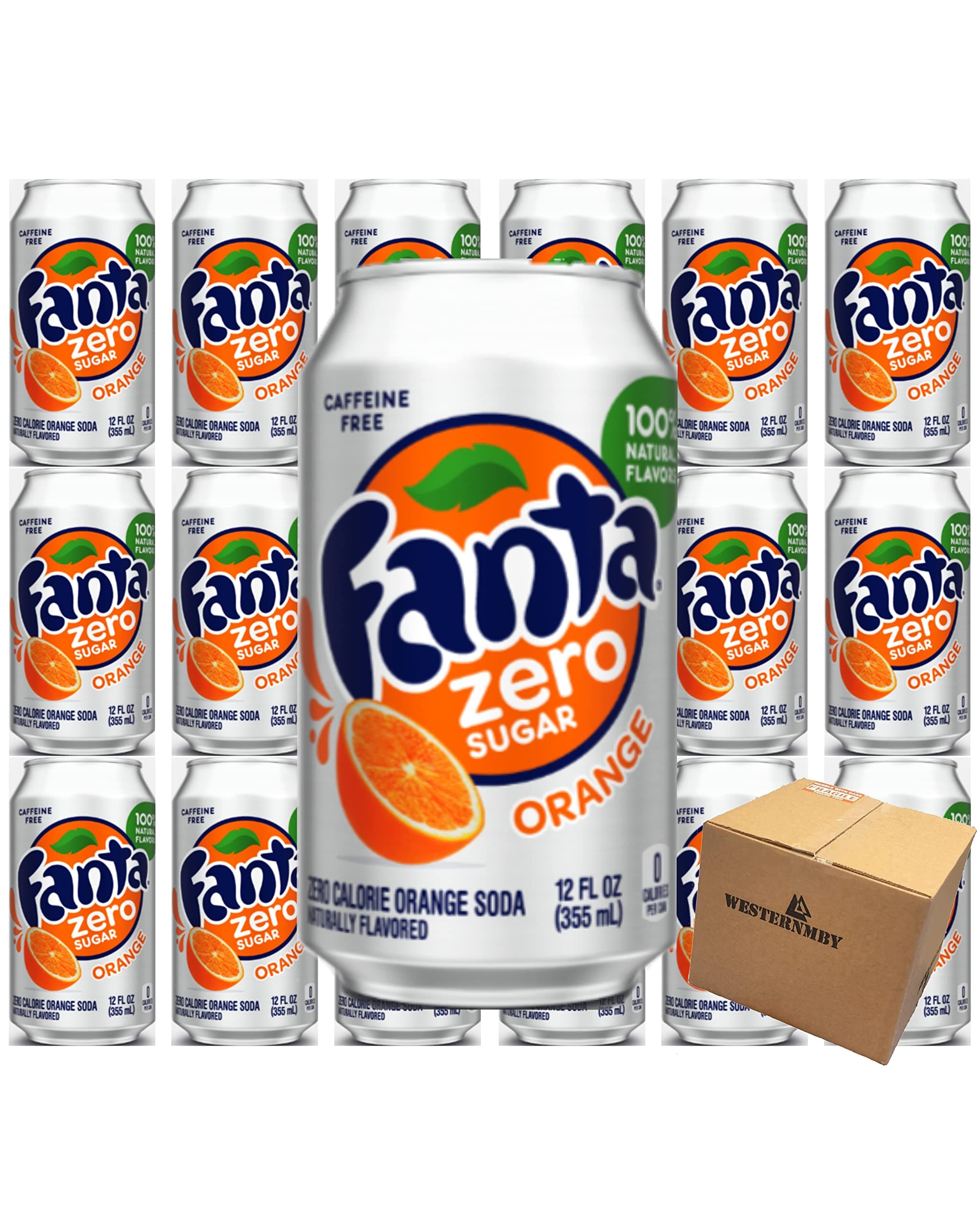 Fanta Orange Zero Soda, 12 Fl Oz Can (Pack of 18, Total of 216 Fl Oz)