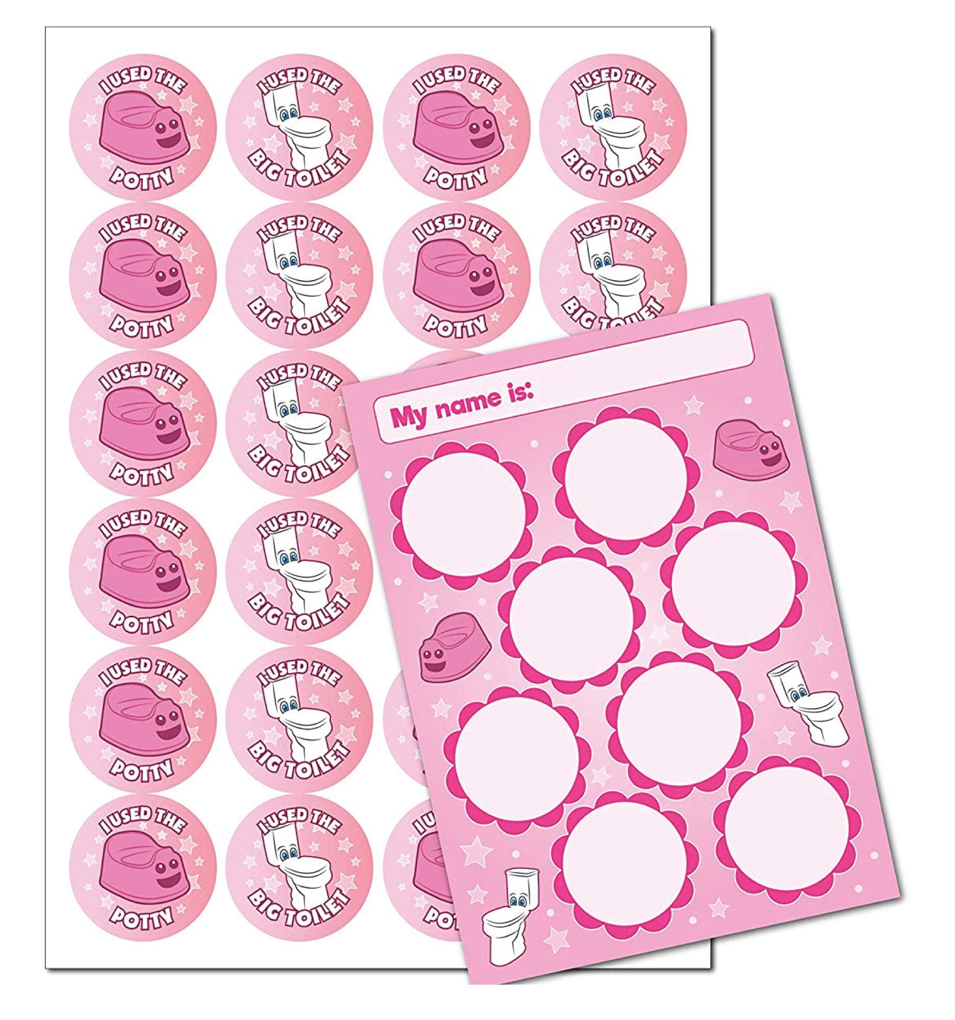 Potty Training Girls, Reward Stickers Including Potty Training Chart, Potty & Toilet Training