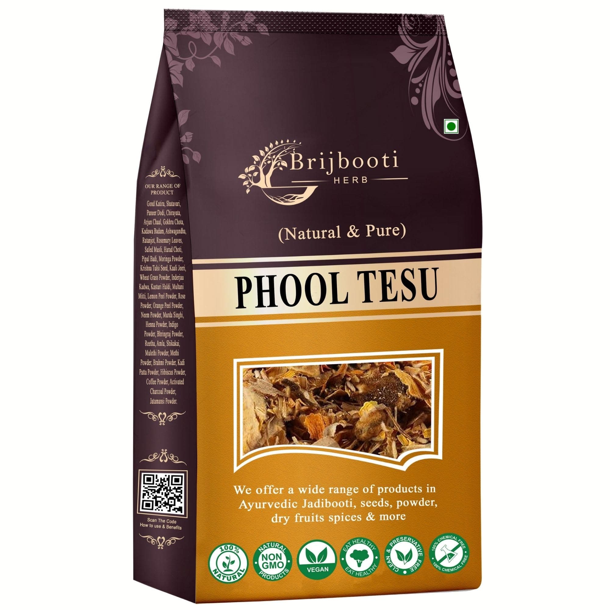 Brijbooti Phool Tesu 100 Gr - Tesu ke phool - Plas ke Phool - Dhaak ka Phool - Tesu Flower - Palash Phool