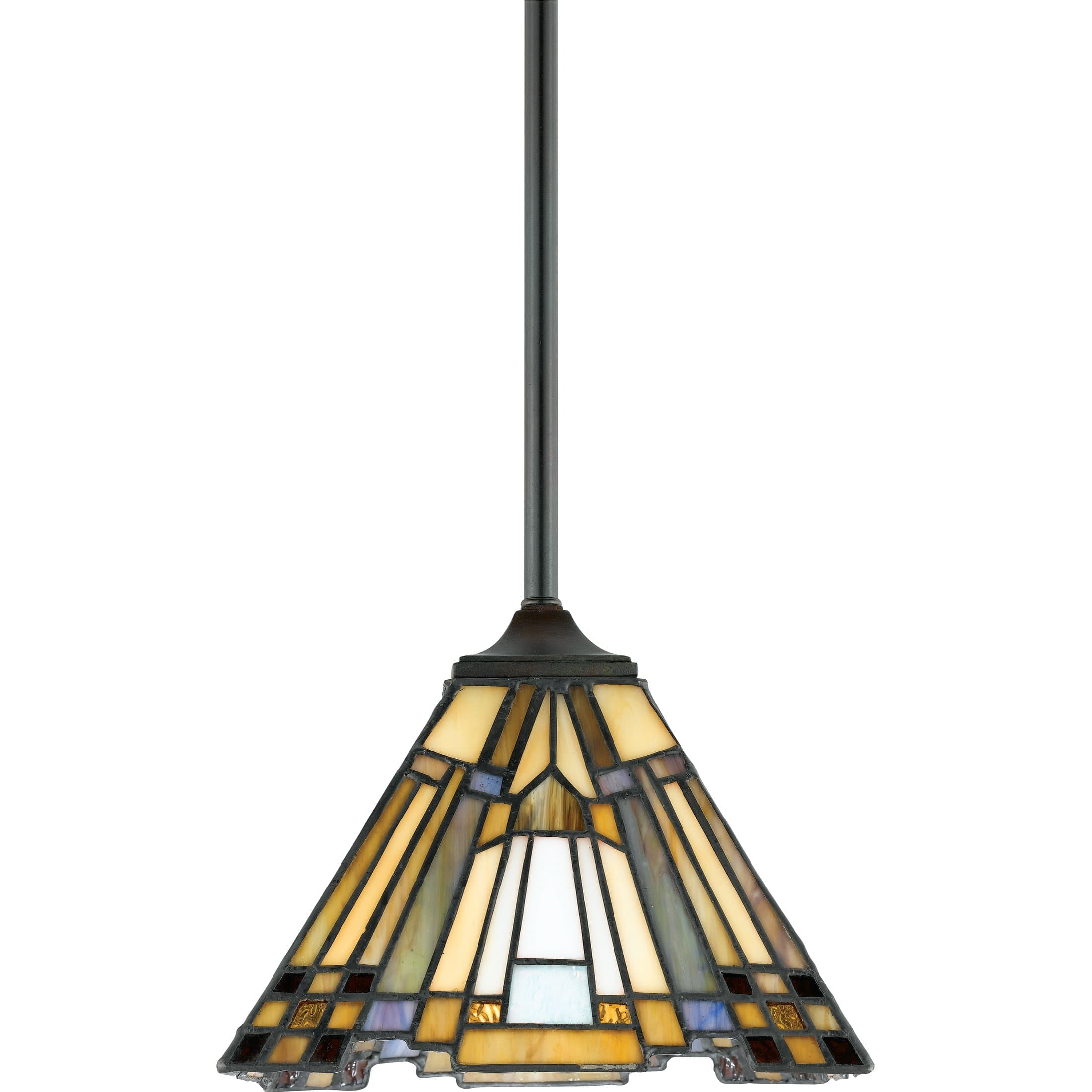TFIK1508VA Inglenook Tiffany Mini Pendant Lighting, 1-Light, 100 Watts, Valiant Bronze (7" H x 8" W)