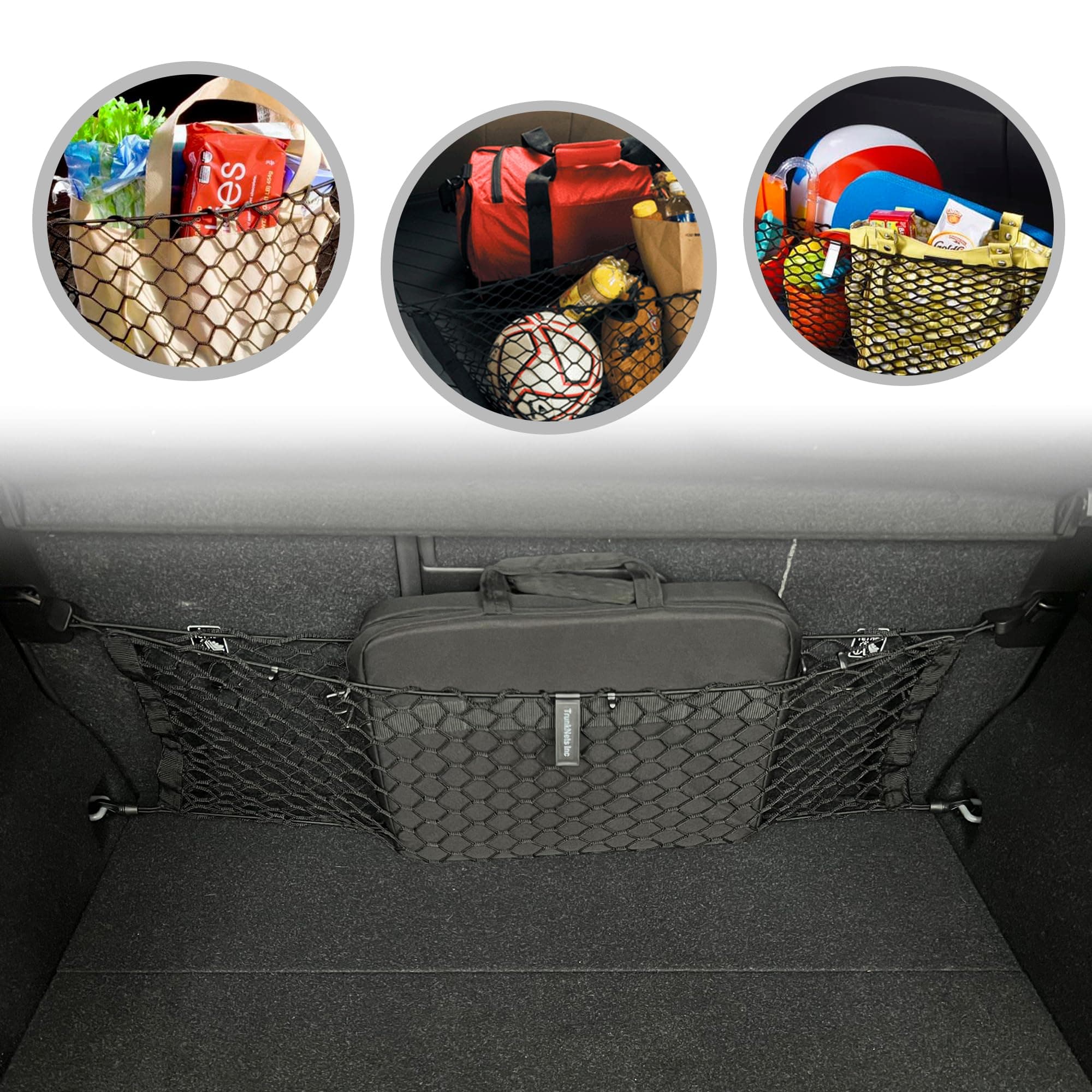 Envelope Style Automotive Elastic Trunk Mesh Cargo Net for Volvo XC40 2018-2022 - Premium Trunk Organizers and Storage - Luggage Net for SUV - Best Car Organizer for Volvo XC 40