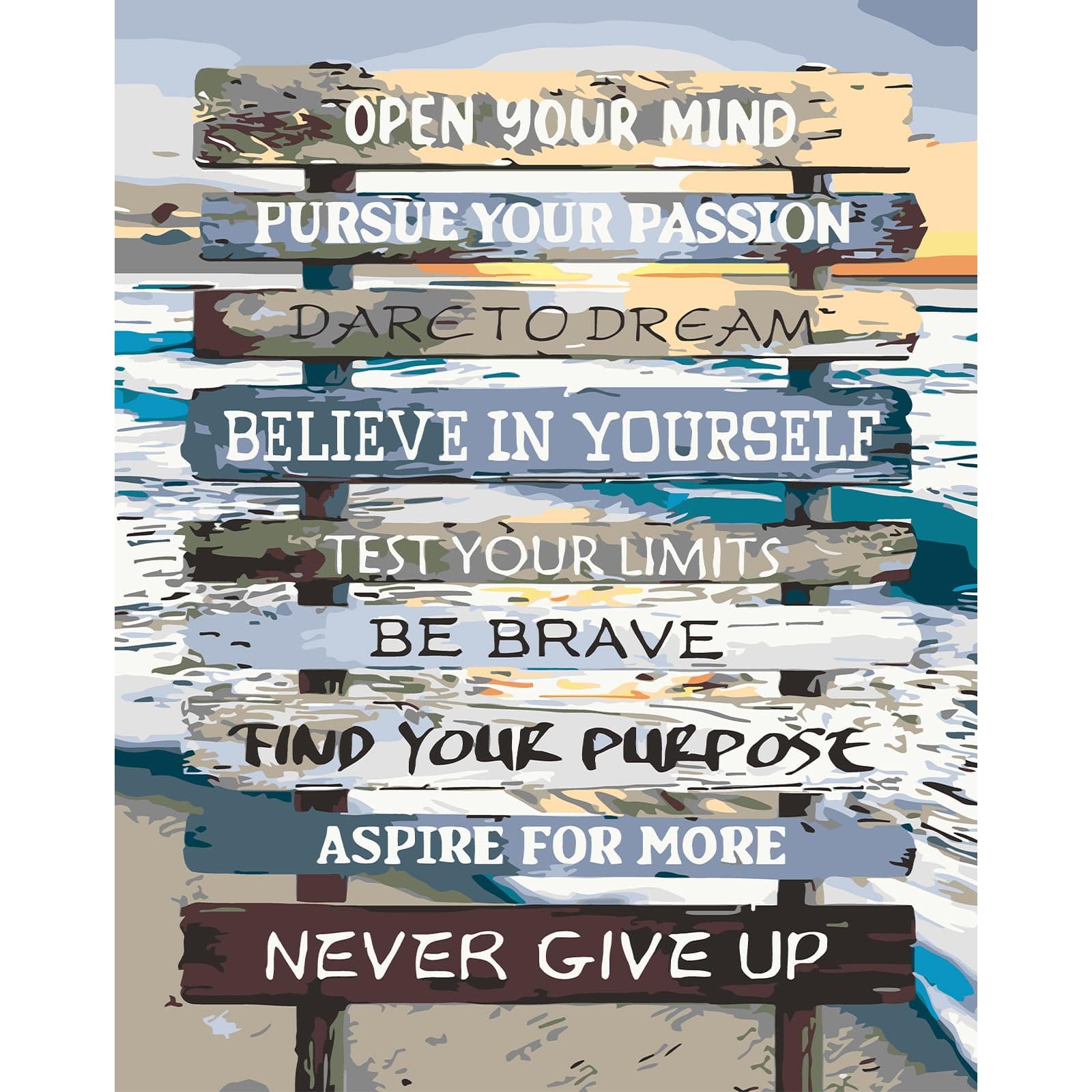 AIRDEA Inspirational Motivational Quotes Paint by Numbers Adult, Paint by Number Kits on Canvas with Brushes, Oil Hand Painting Art Crafts Kits for Adults, Gifts Home Decor 40x50CM