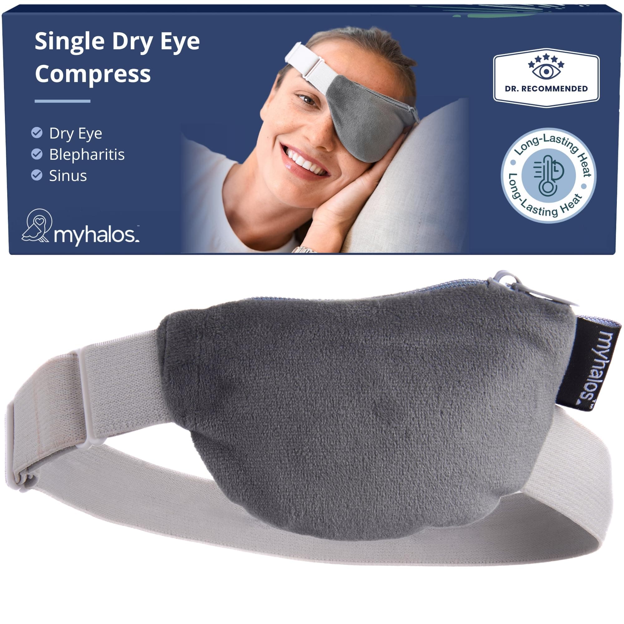 Heated Eye Compress & Stye Eye Treatment for Dry Eyes - Washable Warm Stye Compress -Reversible Moist Heat Eye Mask for Blepharitis & MGD - Eye Stye Heat Compress - Stye Treatment Patch