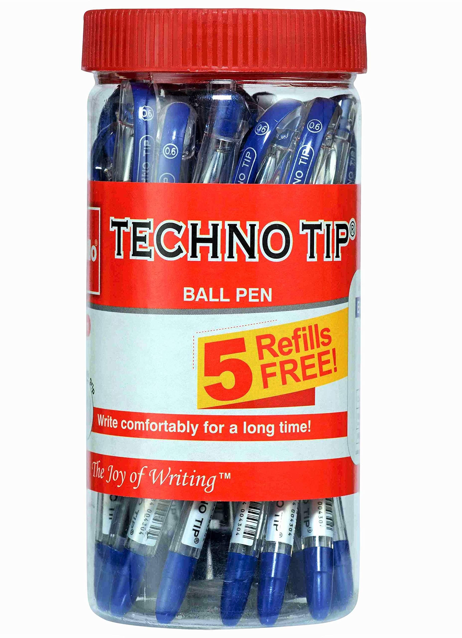 Cello Technotip Ball Pen Jar - 20 Pens with 5 free Refills (Blue)