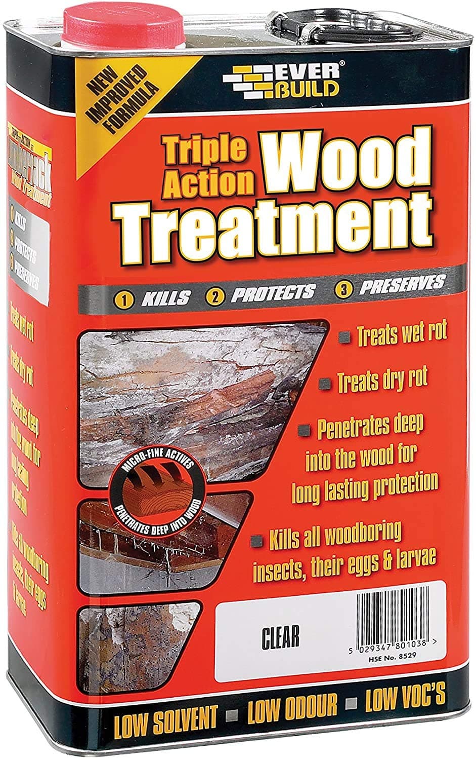 SIKA 3 x 5Ltr Lumberjack Triple Action Wood Treatment, Clear