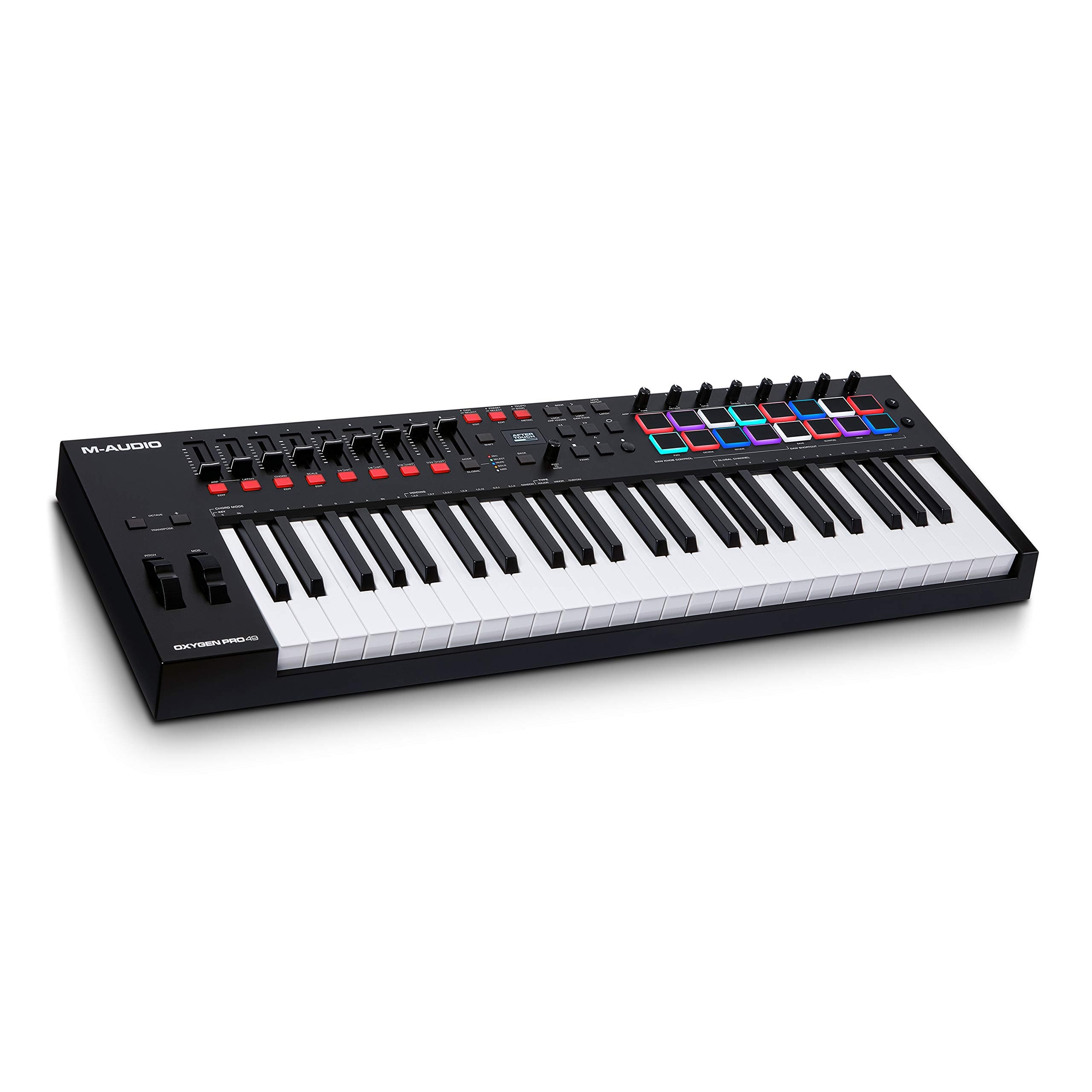 M-AUDIO Oxygen Pro 49 Key USB MIDI Keyboard Controller With Beat Pads, MIDI-assignable Knobs, Buttons and Faders, and Native Instruments Sound Package (NKS Integration)