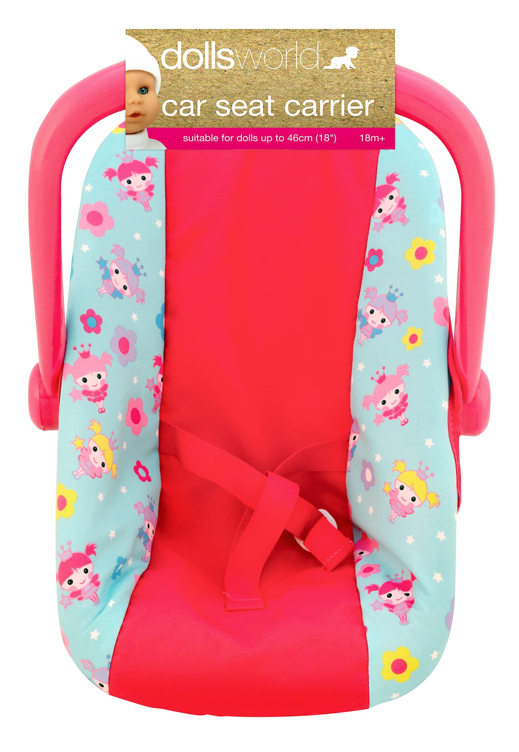 DOLLSWORLD from Peterkin | Deluxe Doll's Car Seat Carrier | Doll's car seat carrier with adjustable carry handle and rocking base, suitable for dolls up to 46cm (18") | Dolls & Accessories | Ages 18m+
