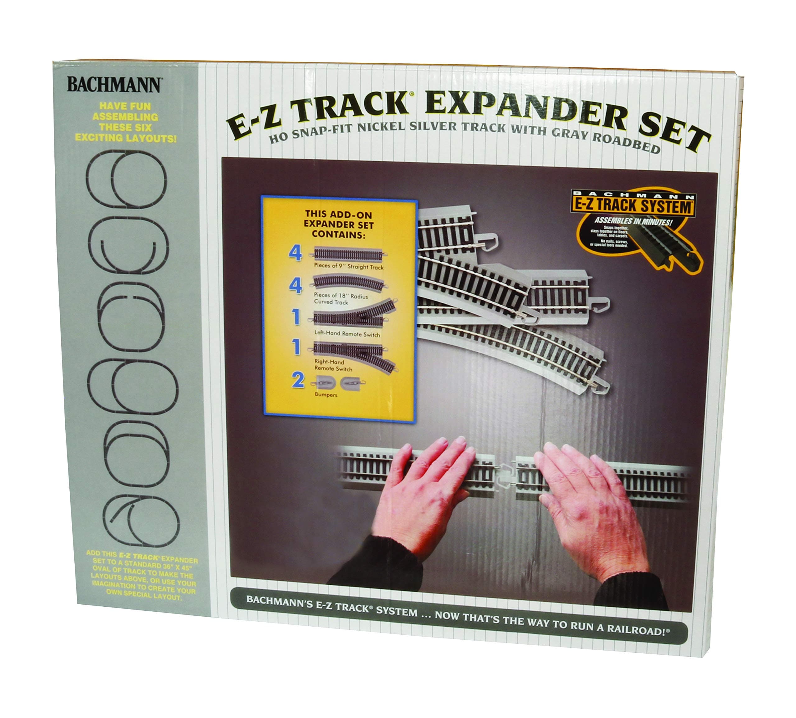 Bachmann Trains SnapFit EZ TRACK LAYUT EXPANDER SET ニッケルシルバーレール グレーロードベッド HOスケール ミディアム