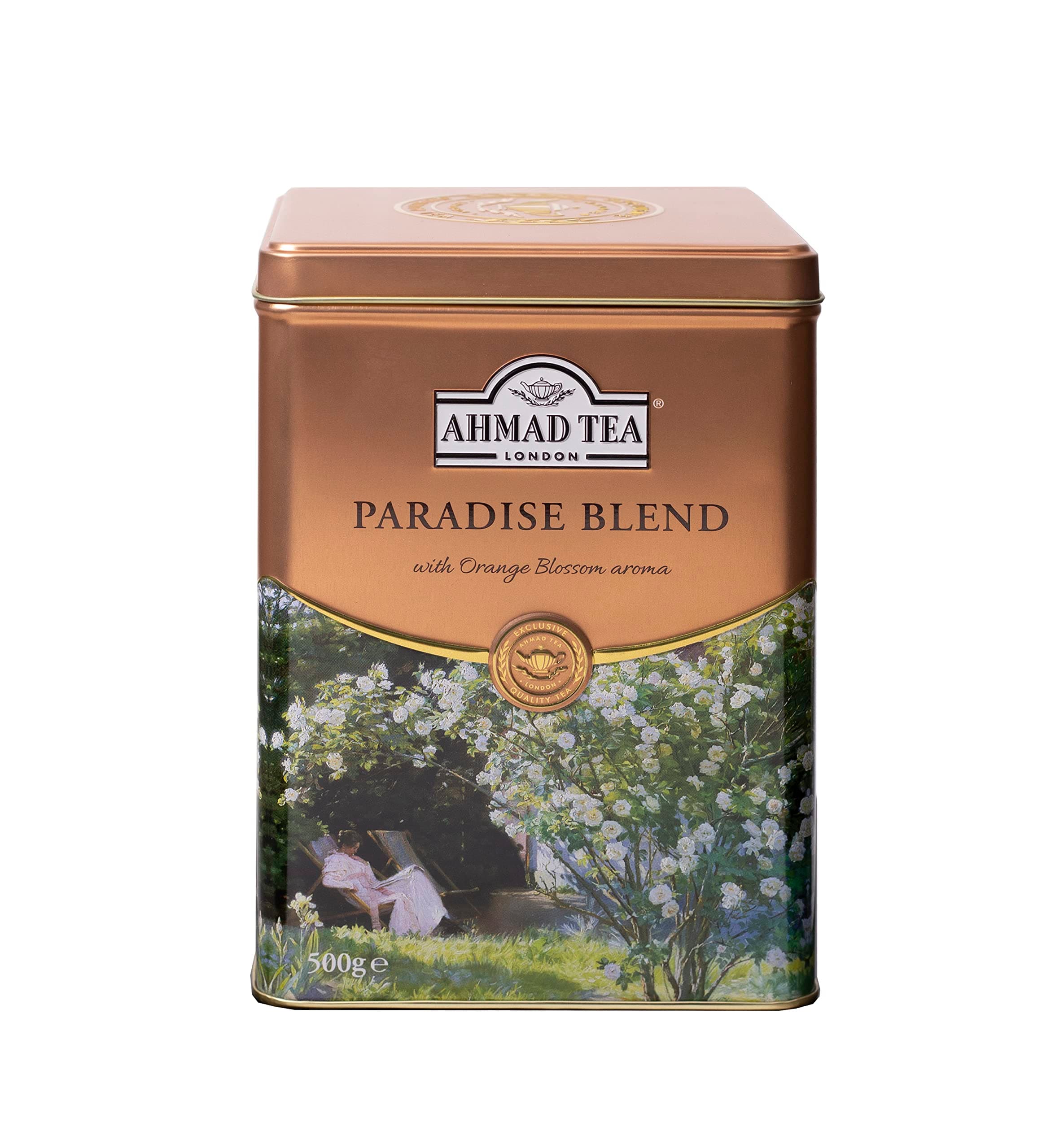 Ahmad Tea Paradise Blend, Premium Loose Leaf, Orange Blossom Black Tea, 500g. Naturally caffeinated and sugar free