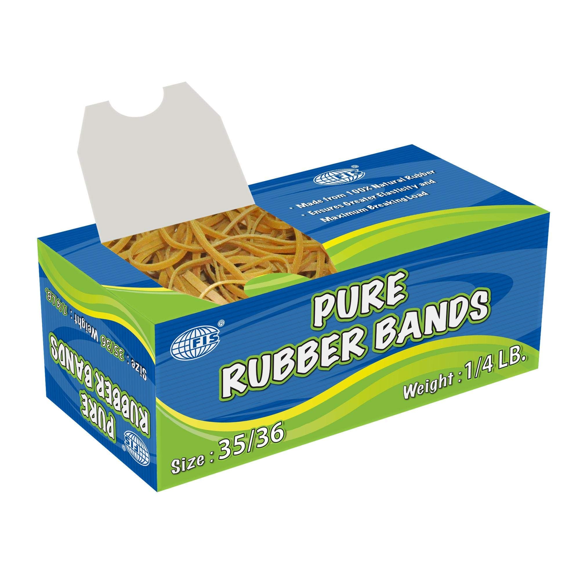 FIS Pure Rubber Bands 35/36 Size, 1/4 LB - FSRB35/36