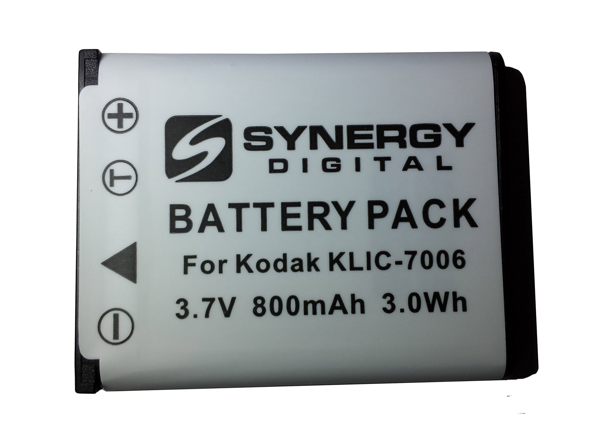 Synergy Digital Camera Battery, Compatible with Kodak PIXPRO FZ55 Digital Camera, (Li-Ion, 3.7V, 800 mAh) Ultra High Capacity, Replacement for Kodak KLIC-7006 Battery