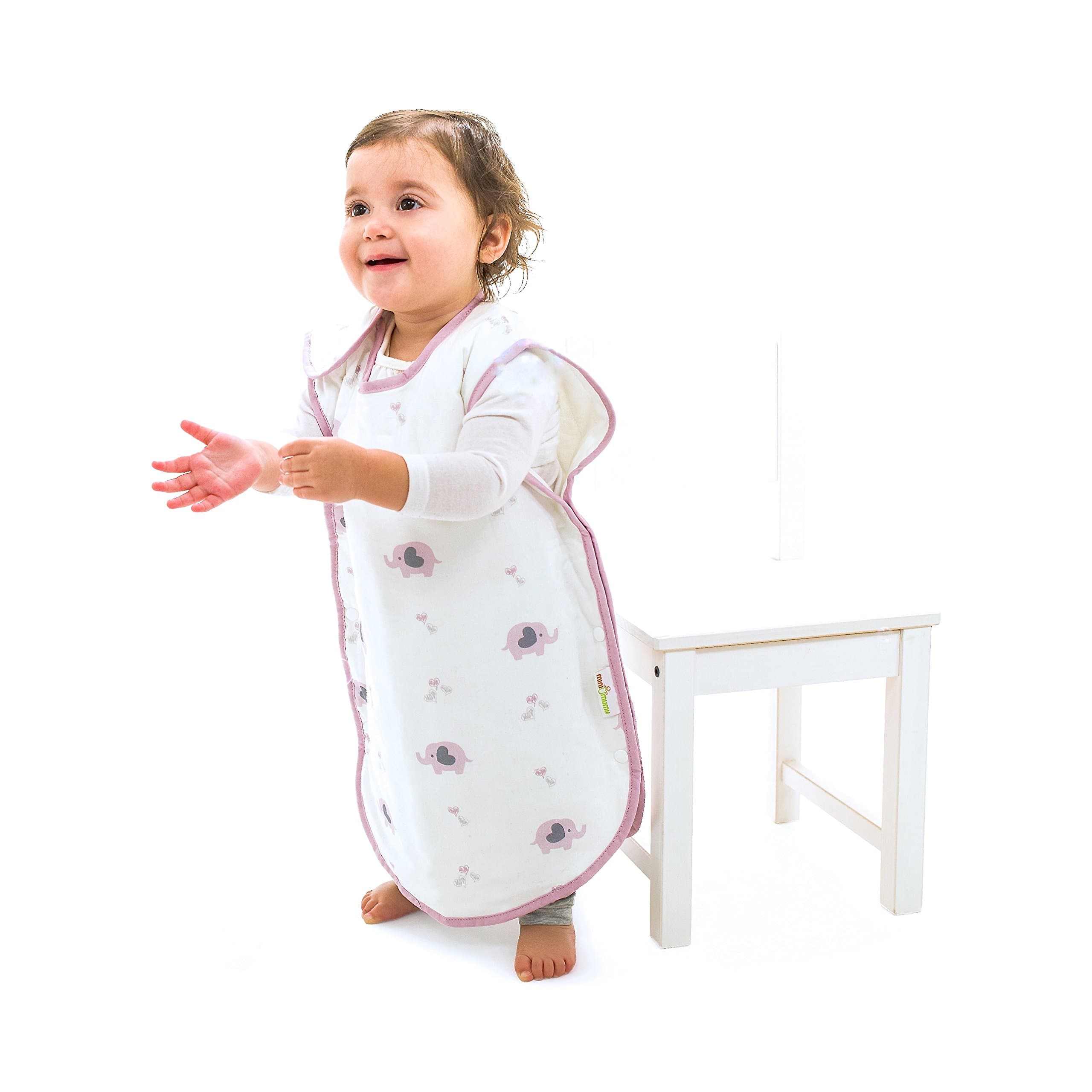 Mini Mumu Open Bottom Wearable Blanket Sleep Sack for Baby Toddler, Elephant Jam (Small)