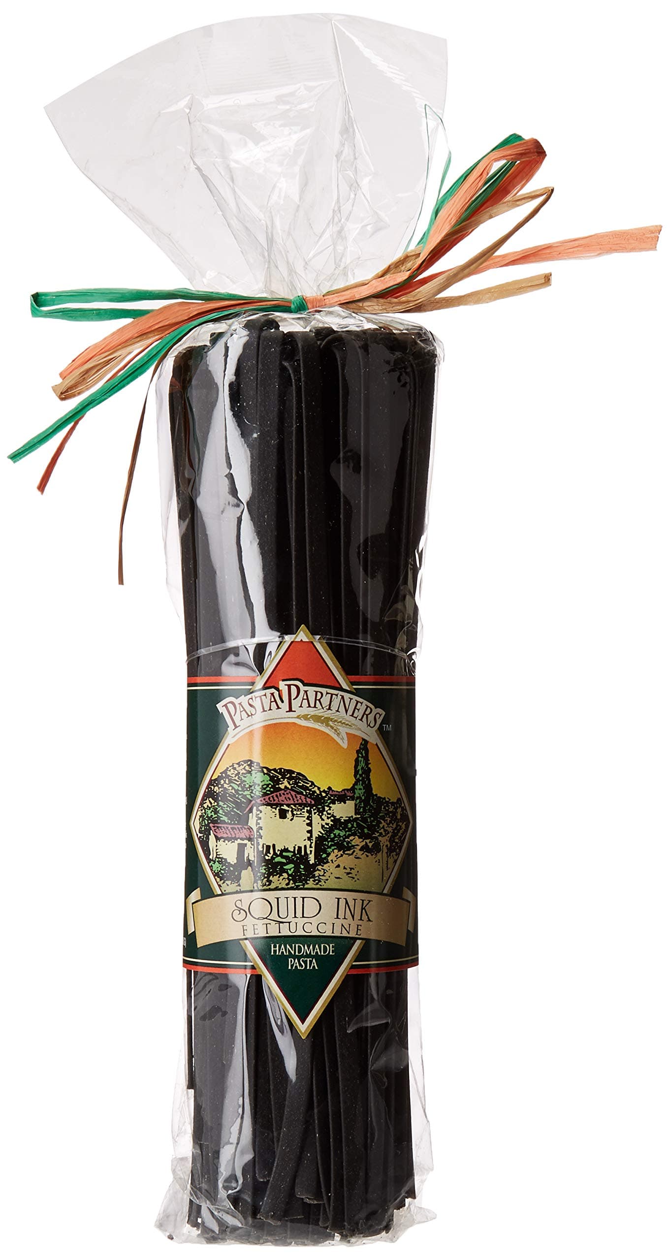 Pasta Partners Handmade Squid Ink Fettuccine Pasta, 12 Ounce - Cooks in 3-4 Minutes