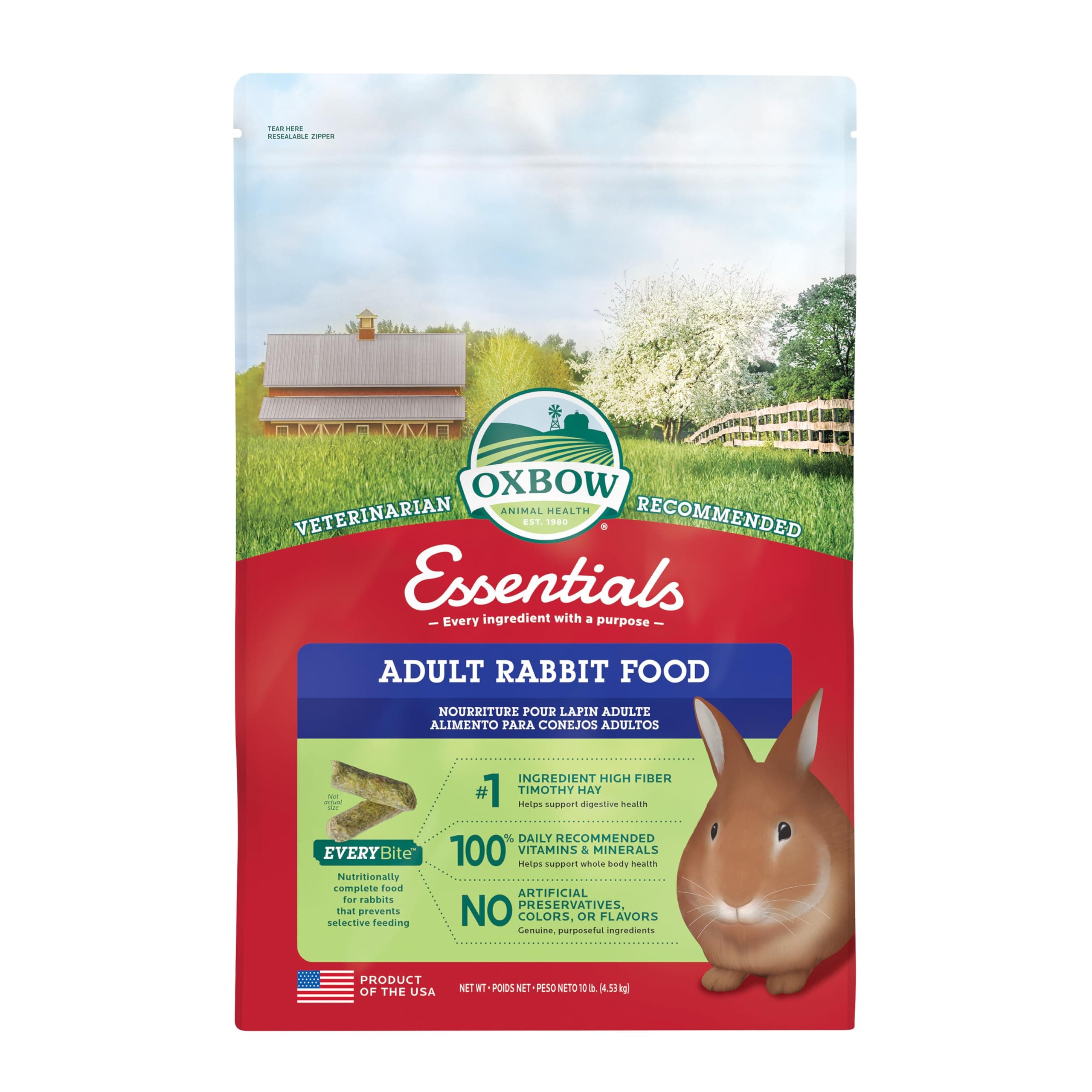 Animal Health Bunny Basics Essentials Adult Rabbit Pet Food-10lbs, Dry Food, 1 Count