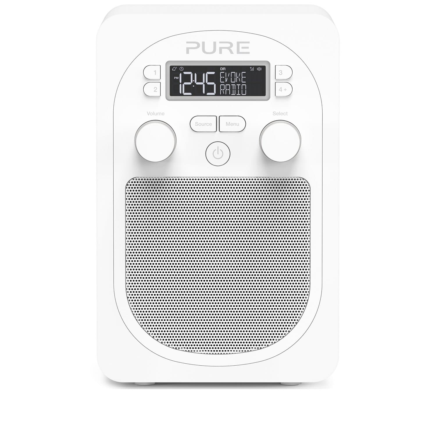 Pure Evoke D1 Portable Digital DAB/FM Radio with Alarm and Kitchen Timer – White