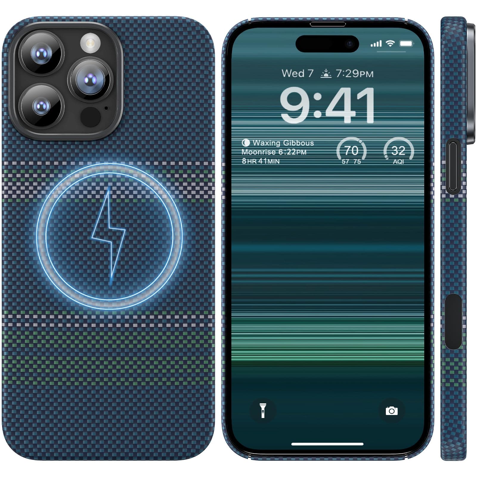 memumi Magnetic Carbon Fiber Case for iPhone 16 Pro, Compatible with Mag-Safe Sturdy Durable Thin Case for iPhone 16 Pro Aramid Fiber Case with Military Grade Drop Protection, Wheat Fields