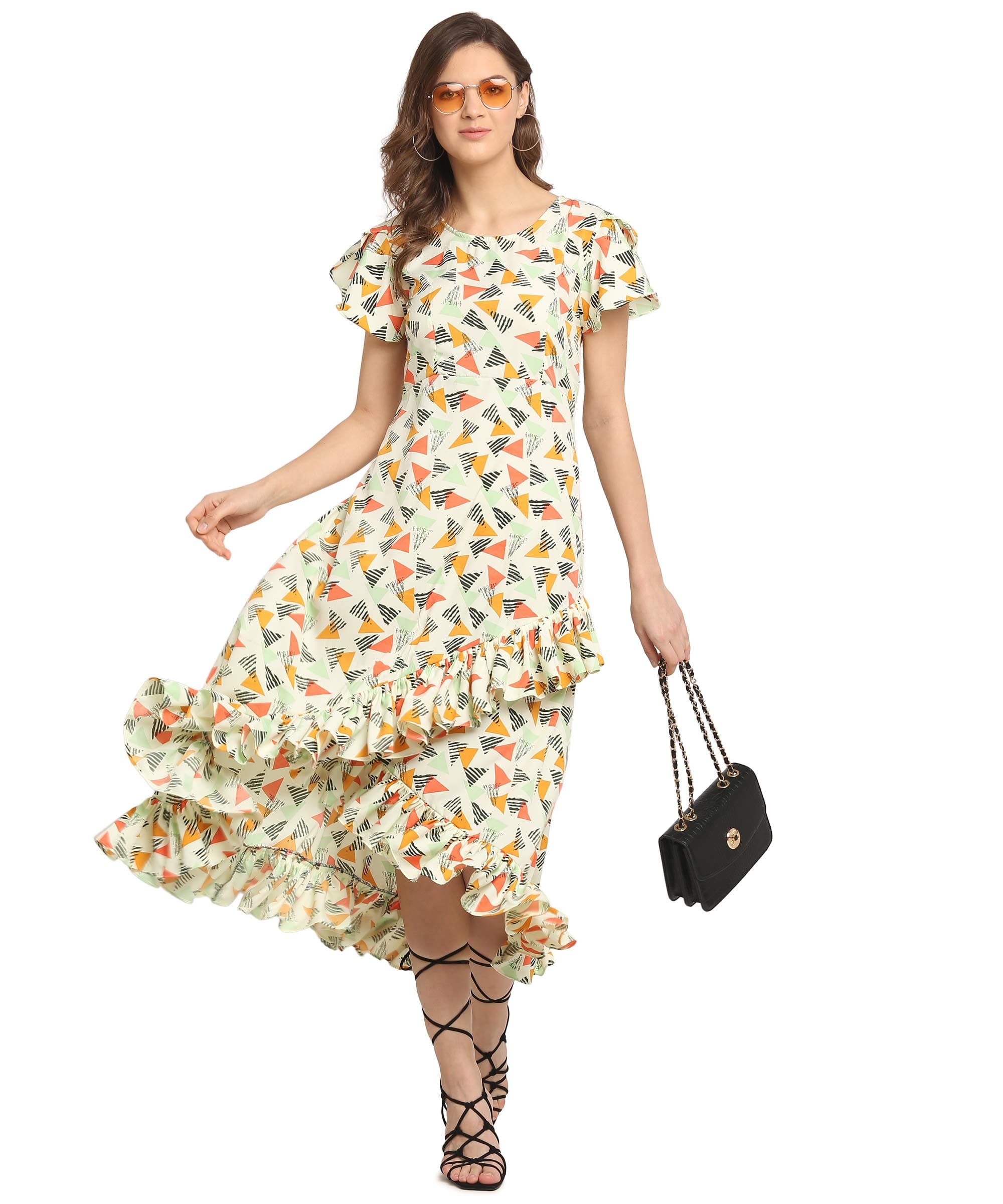 Women's Crepe Wrap Maxi Dress