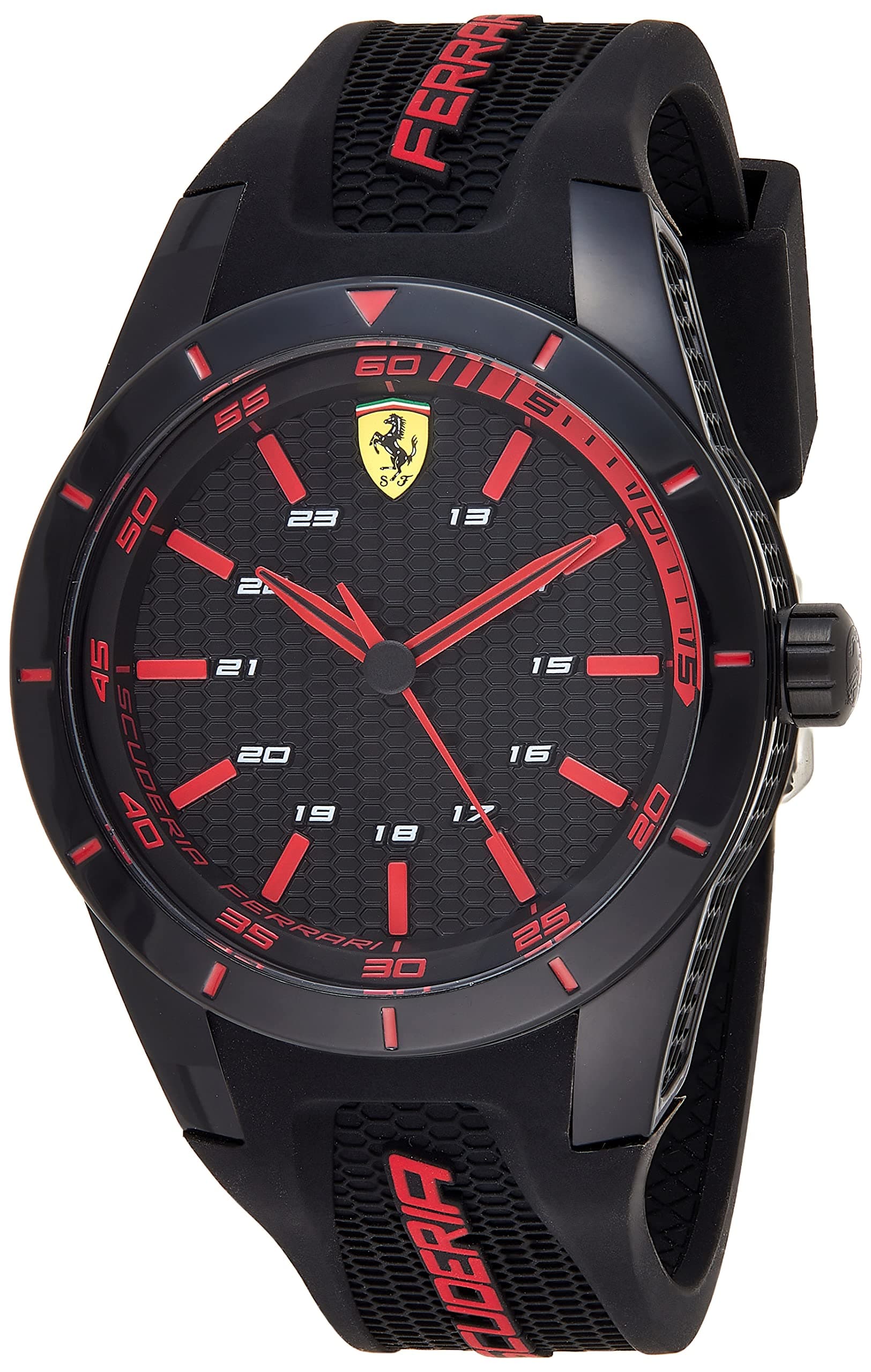 Scuderia Ferrari Mens Quartz Watch, Analogue Classic Display and Silicone Strap 0830245