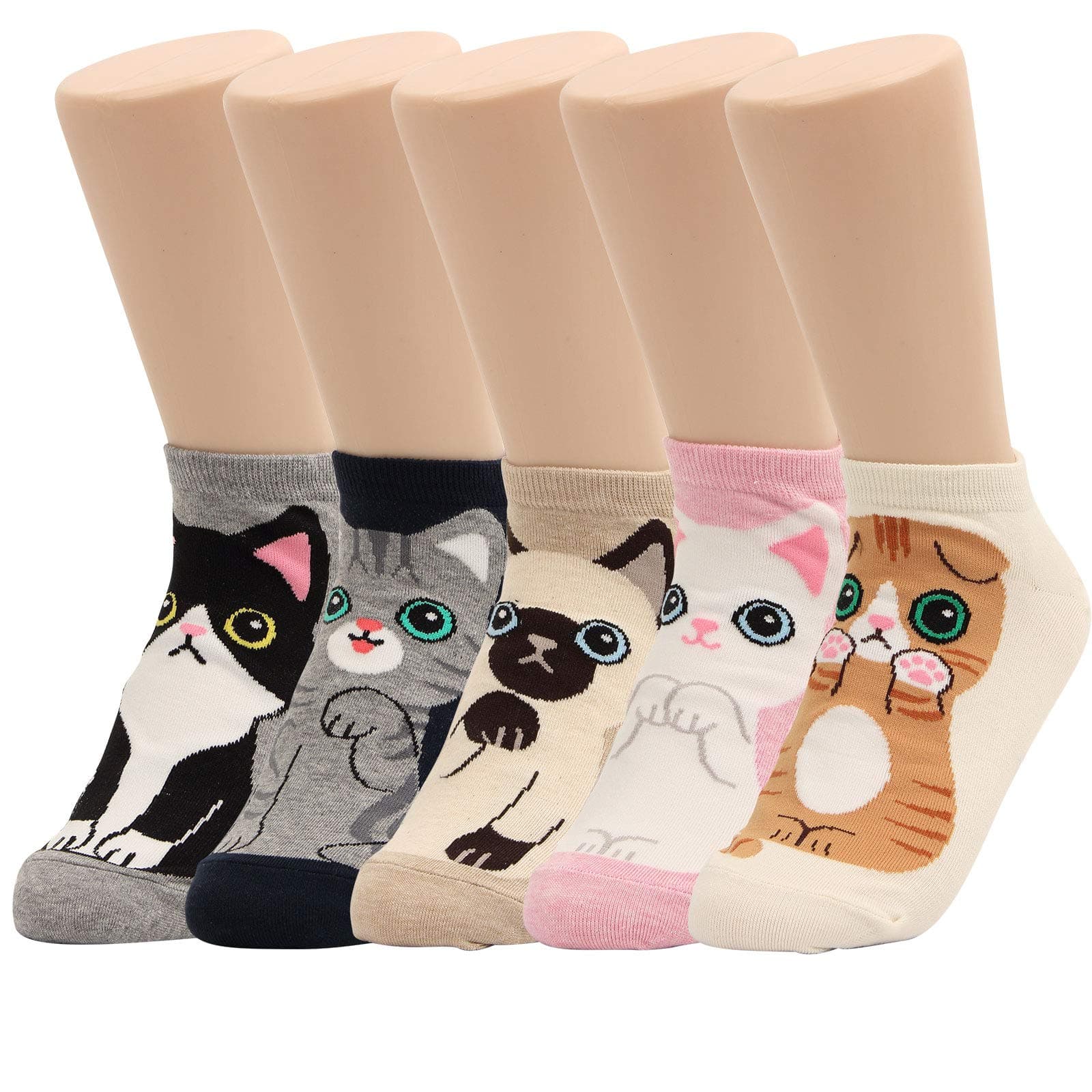 WOWFOOT Women Girls Sweet Animal Zoo Cute Funny Novelty Crew Dog Cat Owl Penguin Socks
