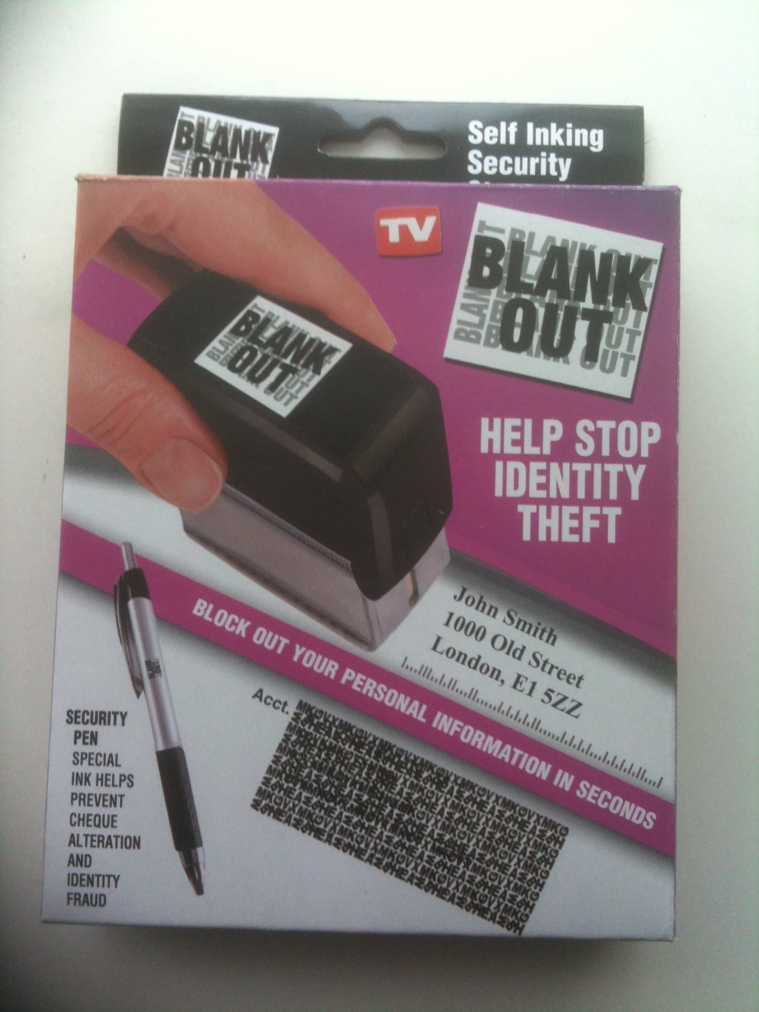 ID Protection Stamp with Special Pen Helps Prevent Cheque Alteration & ID Fraud