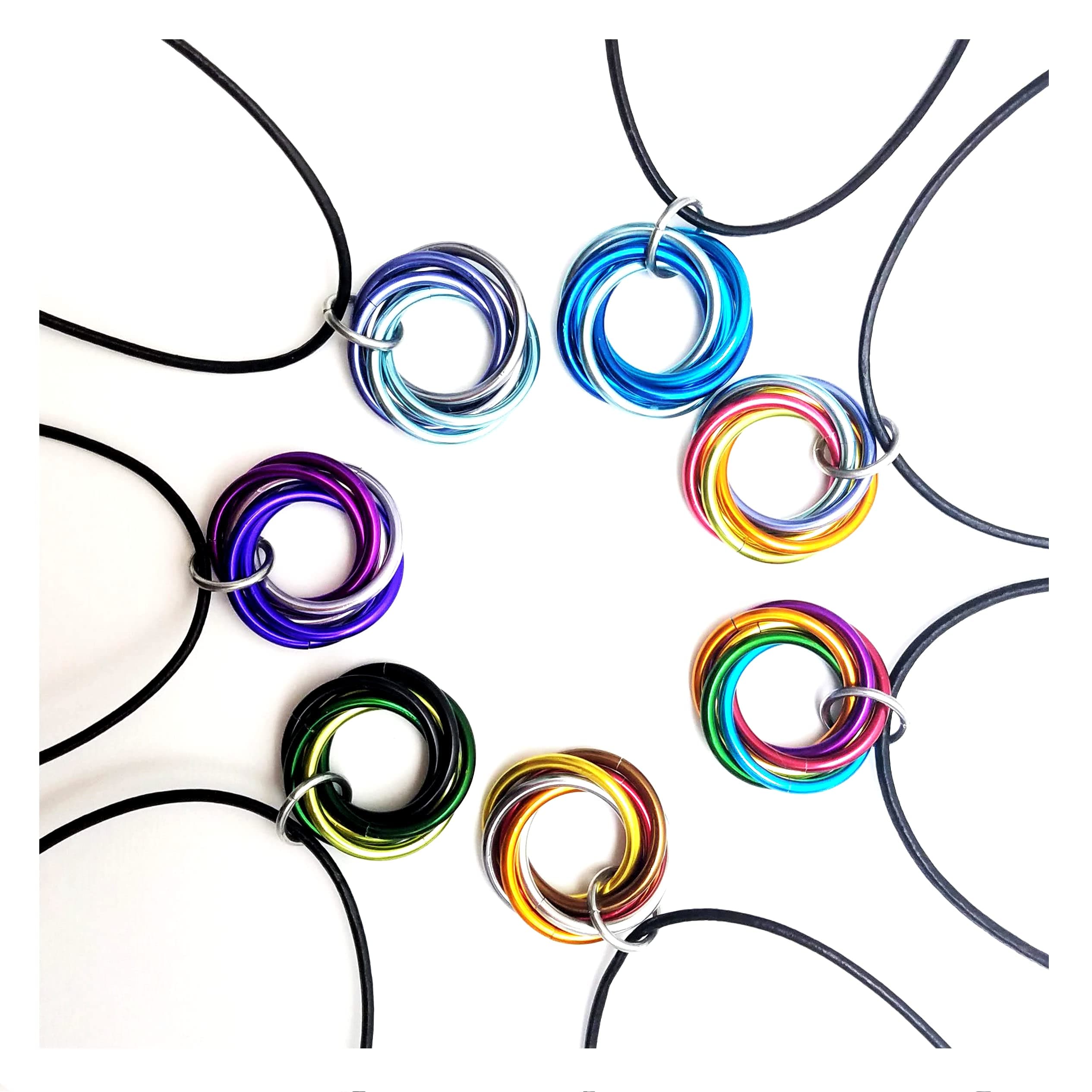 Custom Mobii Necklace (Medium): Infinity Fidget Jewelry Pendant Forever Spiral Mobius Pick your own Colors