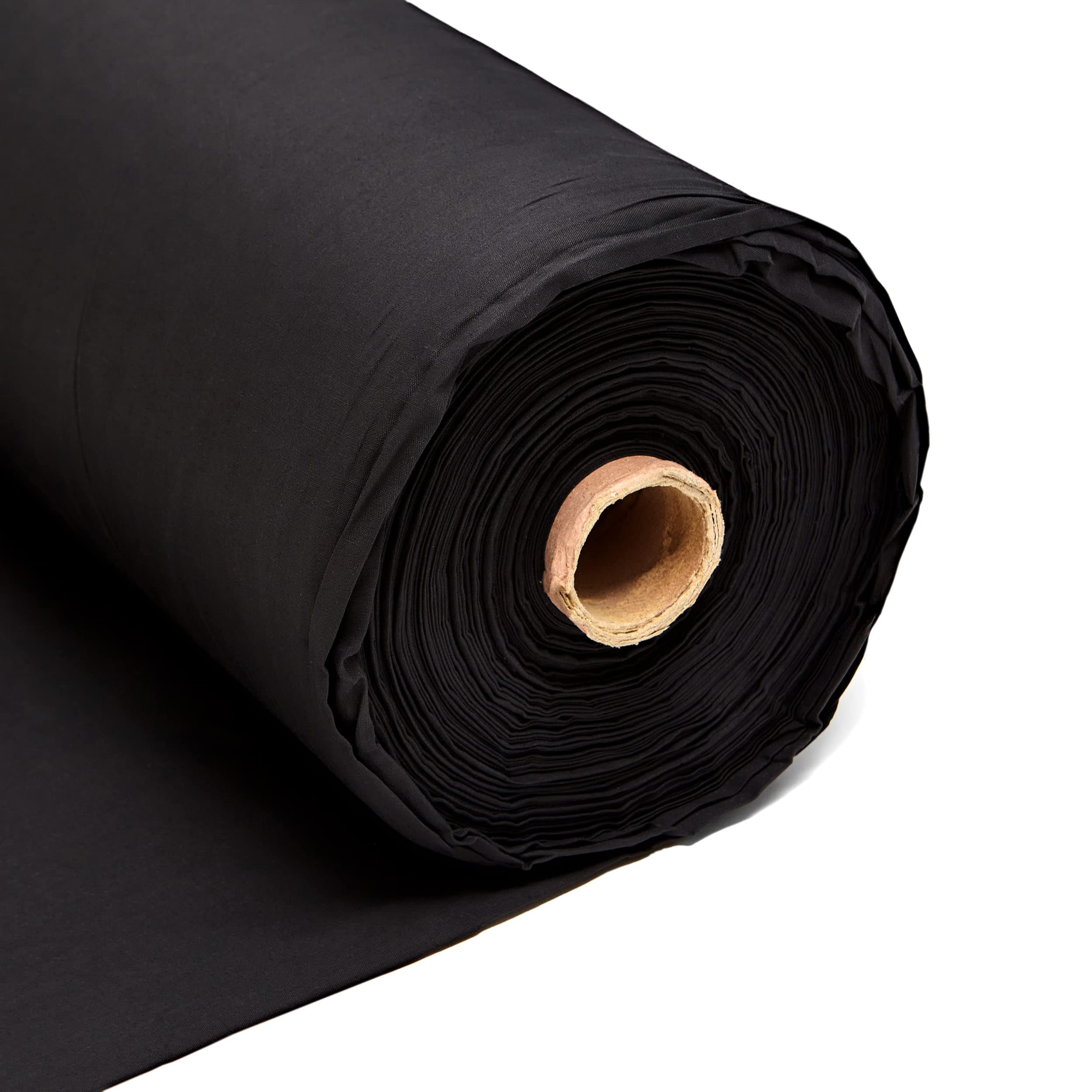 Discount Fabrics LTD 1m Plain Black Calico – Black Dyed 100% Cotton Material – 145GSM 60” Inch 150cm Wide – Great for Sewing, Curtain Linings, Quilting & Totes – Easy by The Metre by