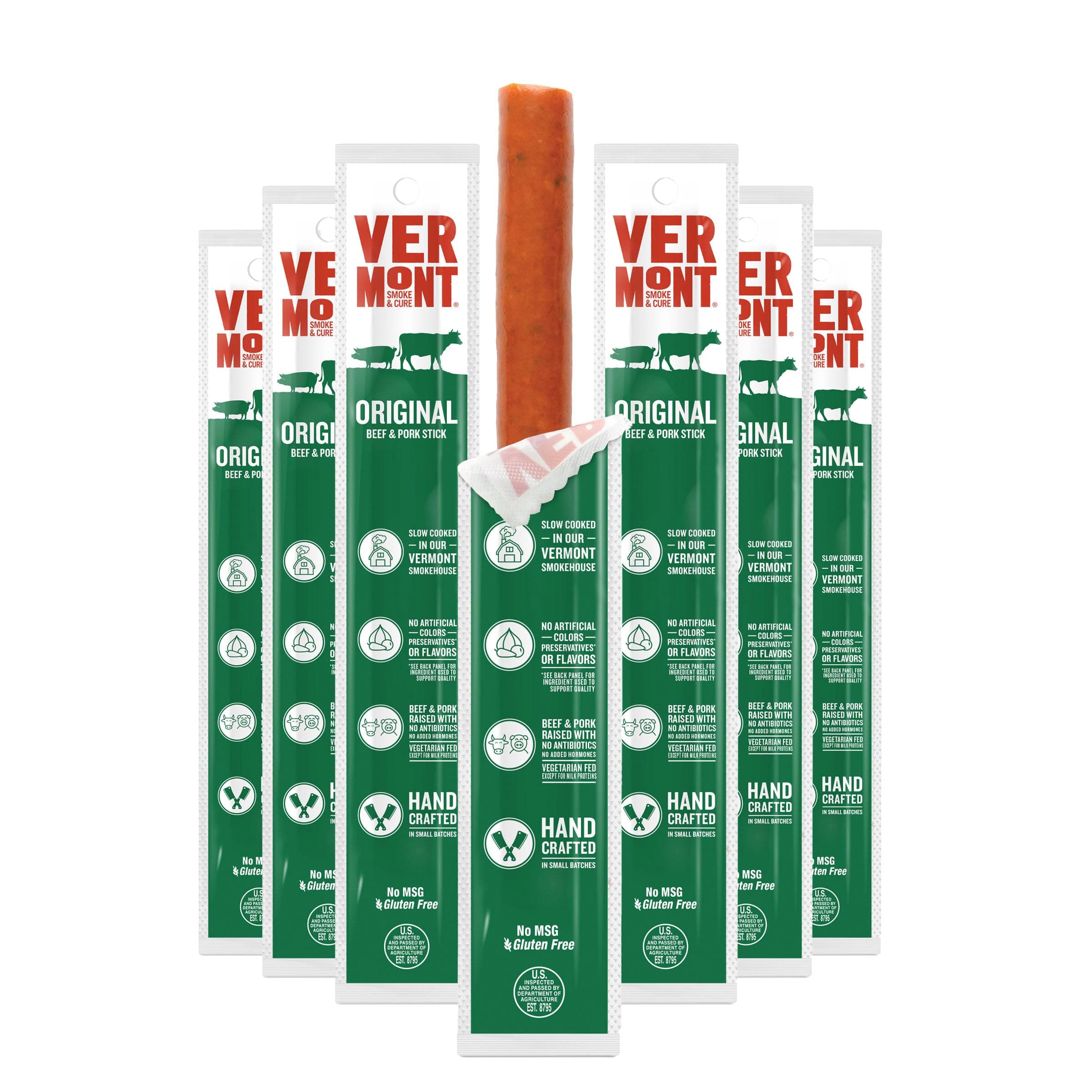 - Vermont Smoke & Cure Original Beef & Pork Sticks, Gluten Free, 1 Ounce (Pack of 24)