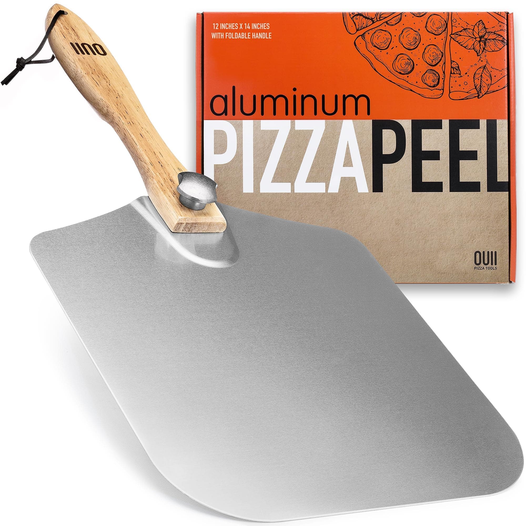 Aluminum Pizza Peel 12'x14' Metal Pizza Spatula Long Handle – Safe Indoor and Outdoor Pizza Oven Accessories and Pizza Paddle. Pizza Turning Peel, Pastry, Dough, Bread Peel & Cake Spatula