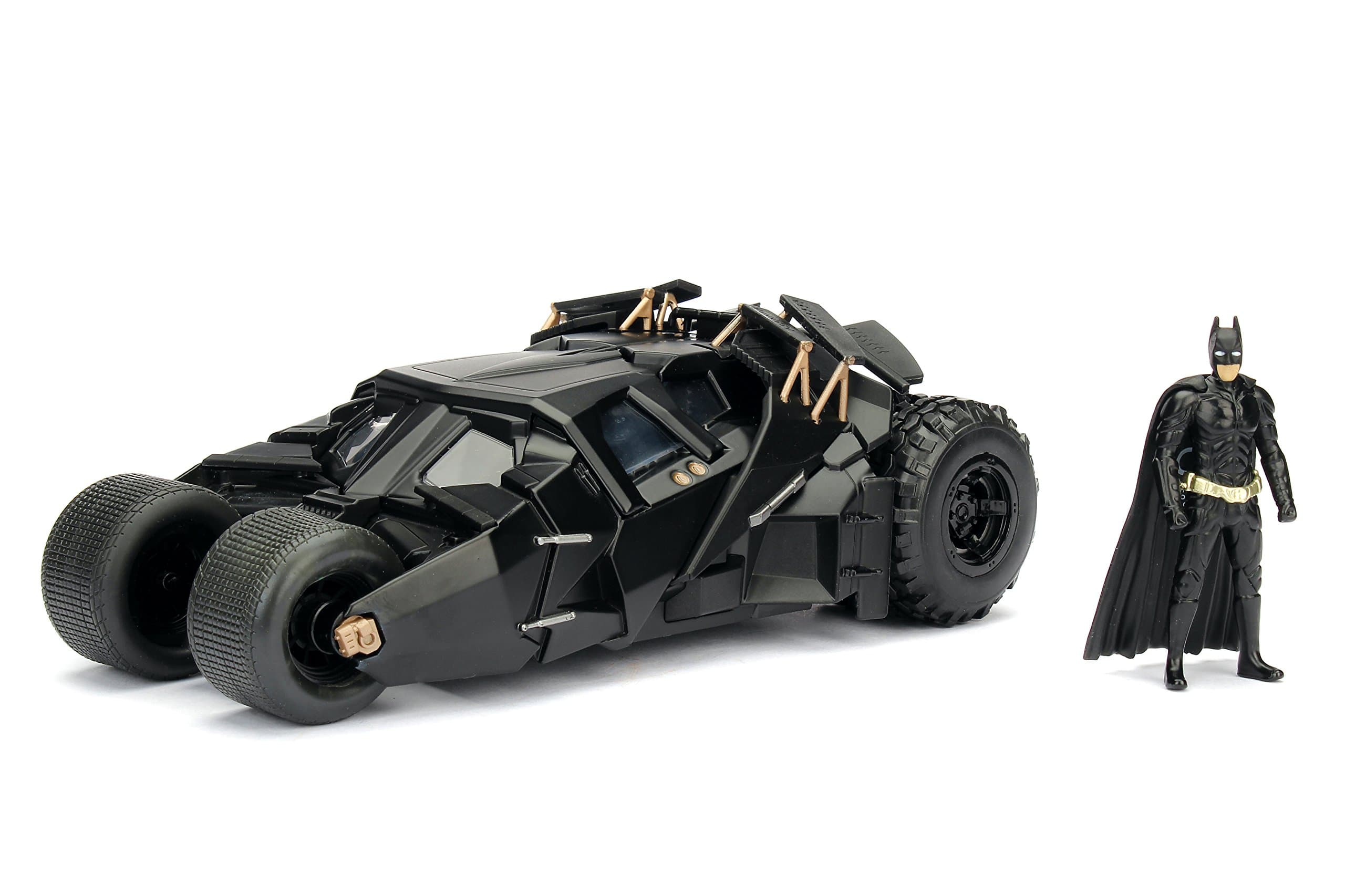 Jada Toys DC Comics 2008 The Dark Knight Batmobile With Batman figure; 1:24 Scale Metals Die-Cast Collectible Vehicle