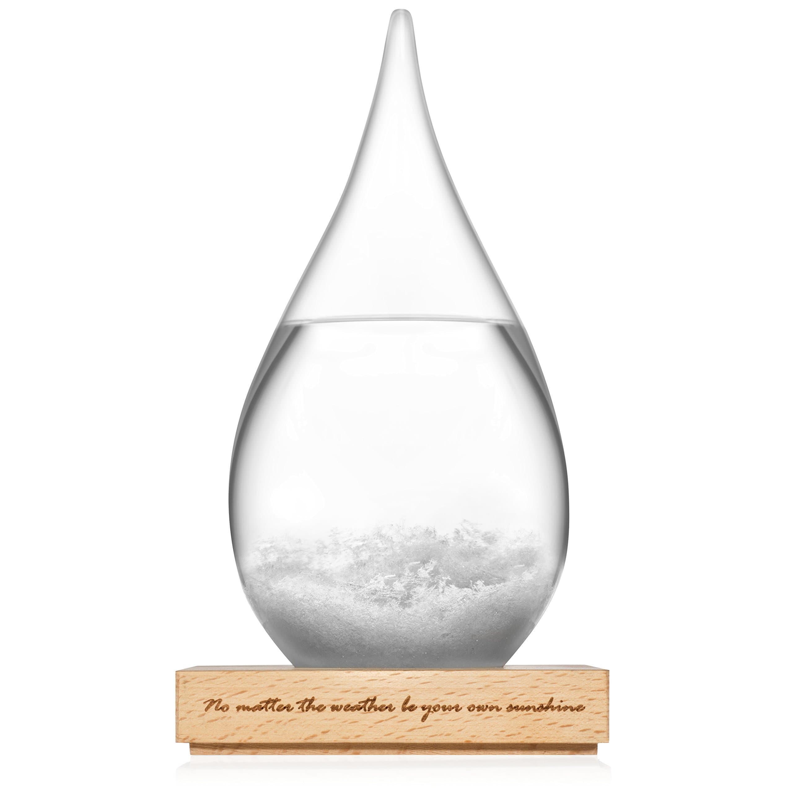 Marici Storm Glass Water Drops Weather Forecast Predictor Meteorological Display with Motivational Message Large with Base Stand