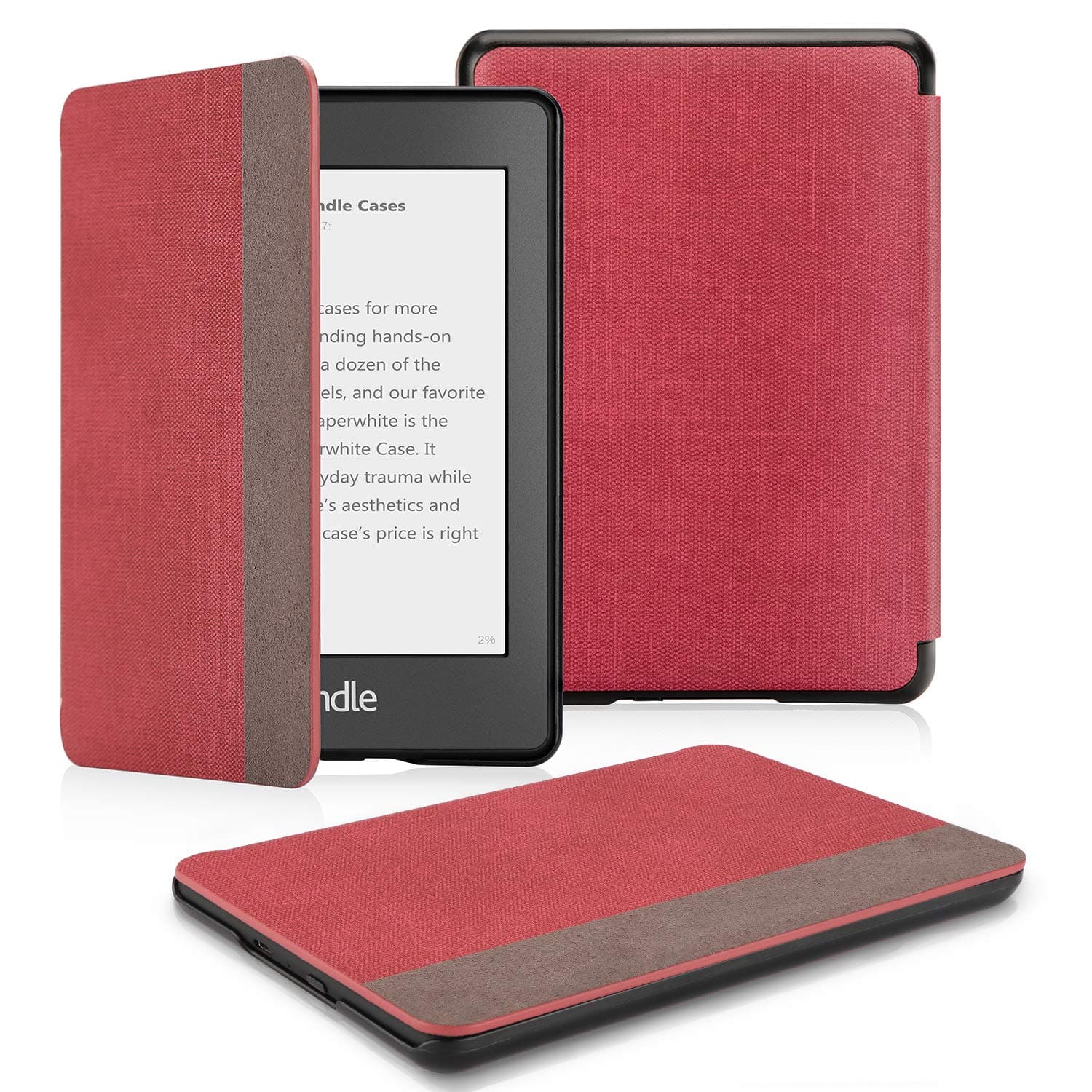 OMOTON Kindle Paperwhite Case (10th Generation-2018), Smart Shell Cover with Auto Sleep Wake Feature for Kindle Paperwhite 10th Gen 2018 Released, Denim Red