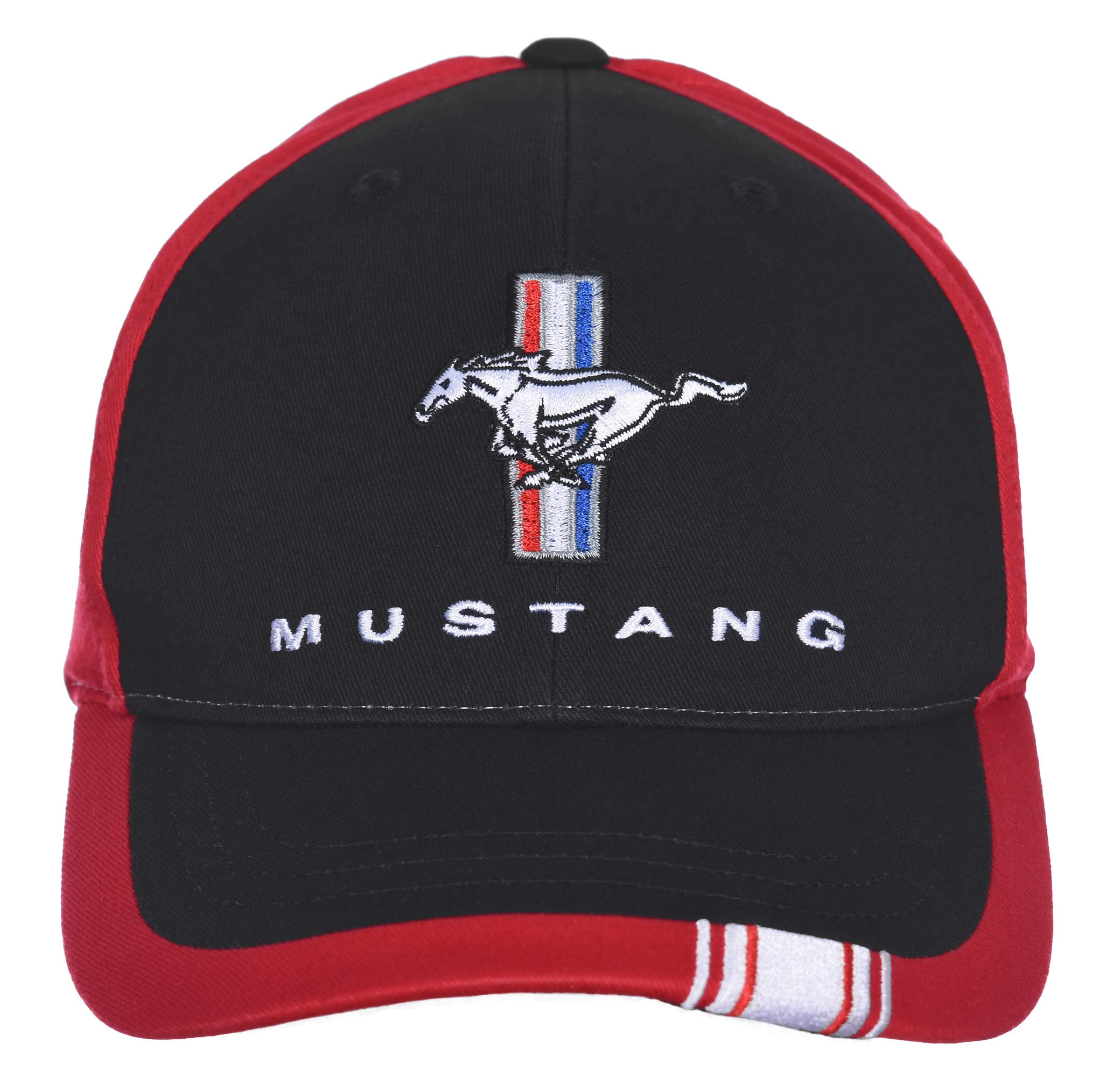 Checkered Flag SportsCheckered Flag Men's Ford Mustang Cap Logo Rally Stripe Black & Red Hat