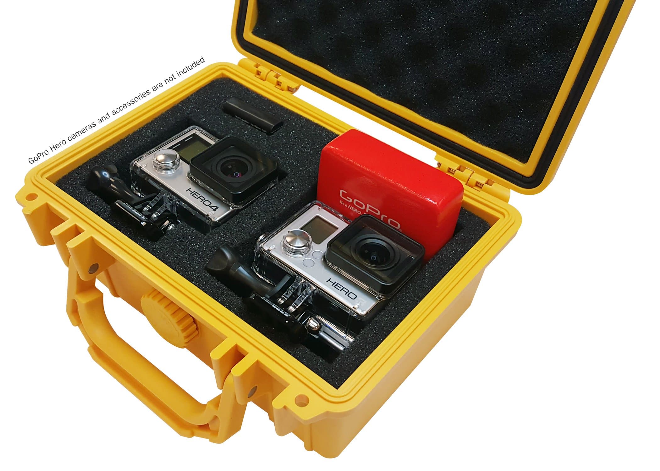 Ibex Cases - Yellow Watertight Hard Rugged Case with Customizable Foam for Cameras and Accessories (IC-1100YL)