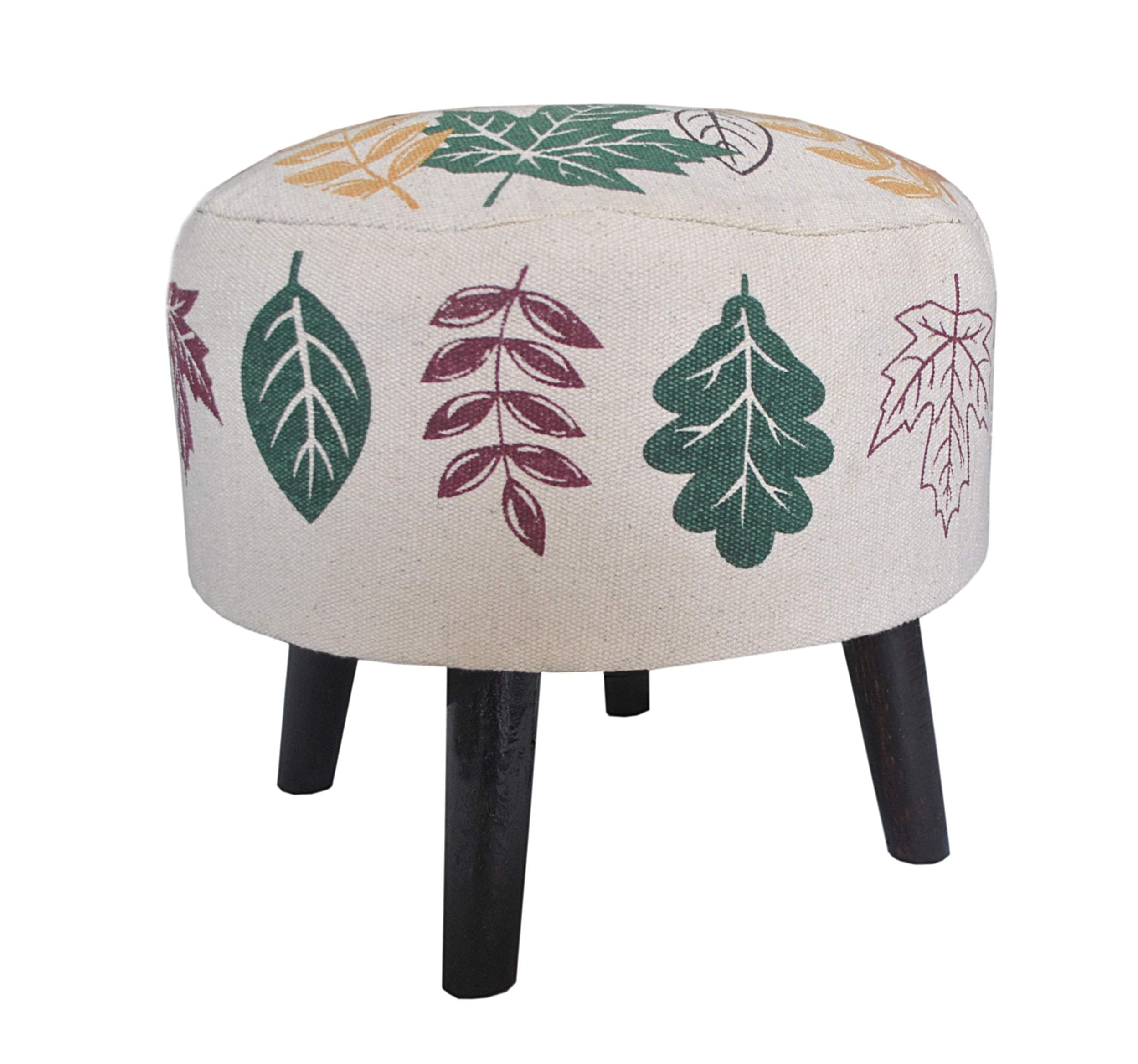 Tanishkam Decor Home Utility Poufs Stool Ottomans with Added Stability ( Canvas Patti Stool )