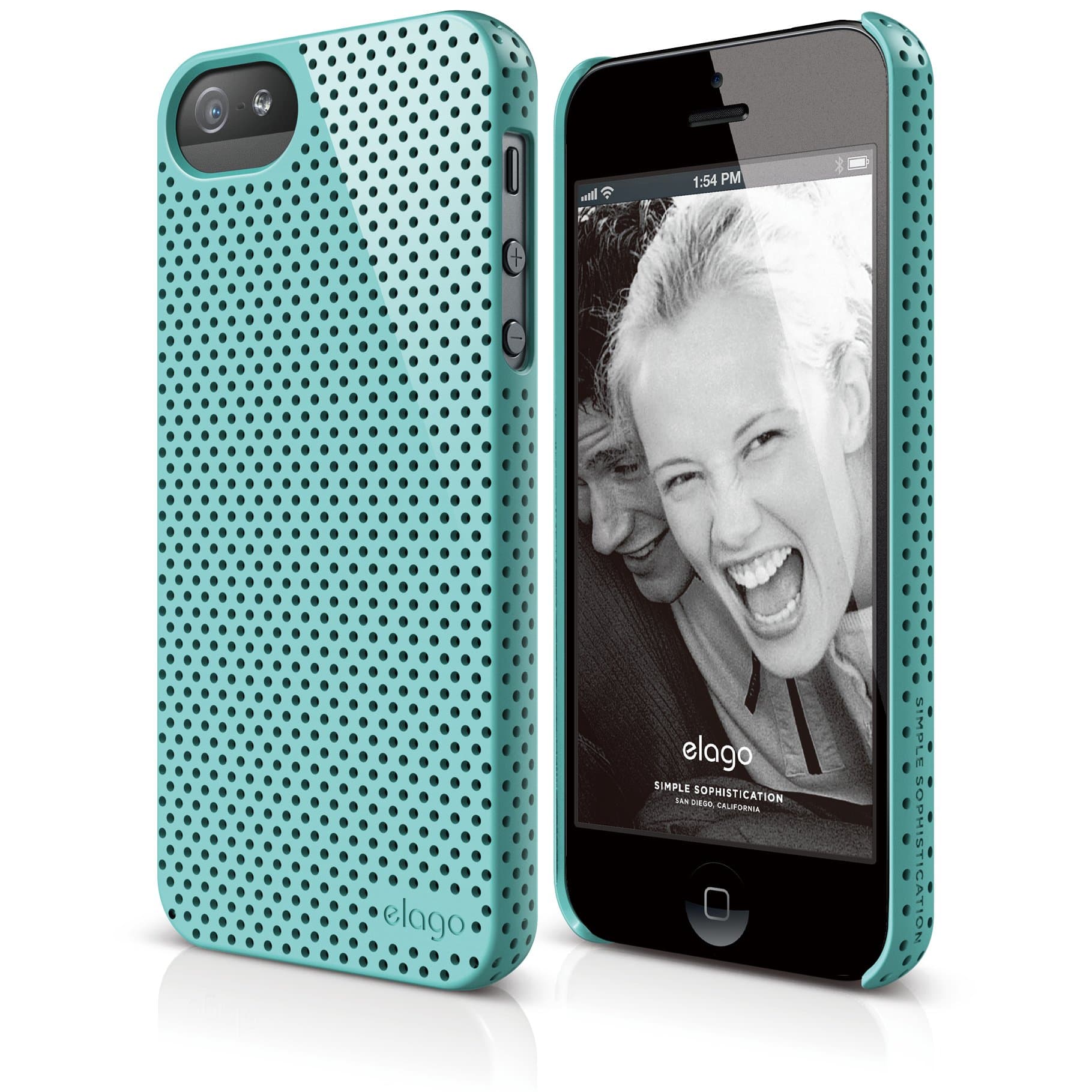 elago S5 Breathe Case for iPhone 5/5S + HD Professional Extreme Clear Film Included - Full Retail Packaging (Coral Blue)