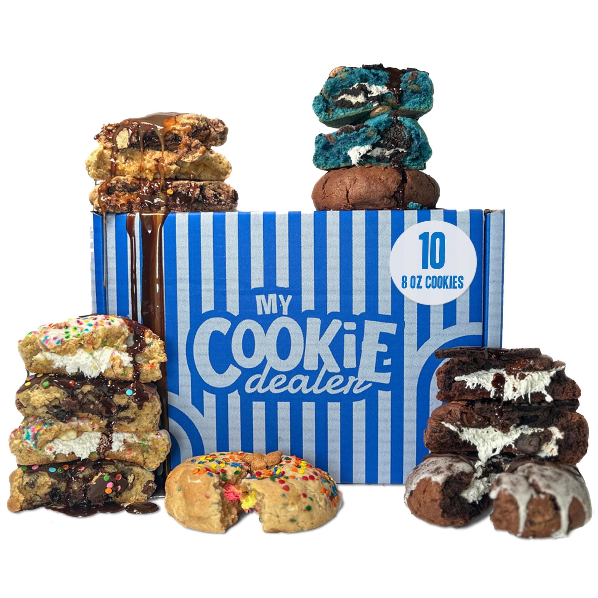 Fresh Baked Cookies, Box (10-Pack, 8oz Cookie) - Individually Wrapped Travel Snacks