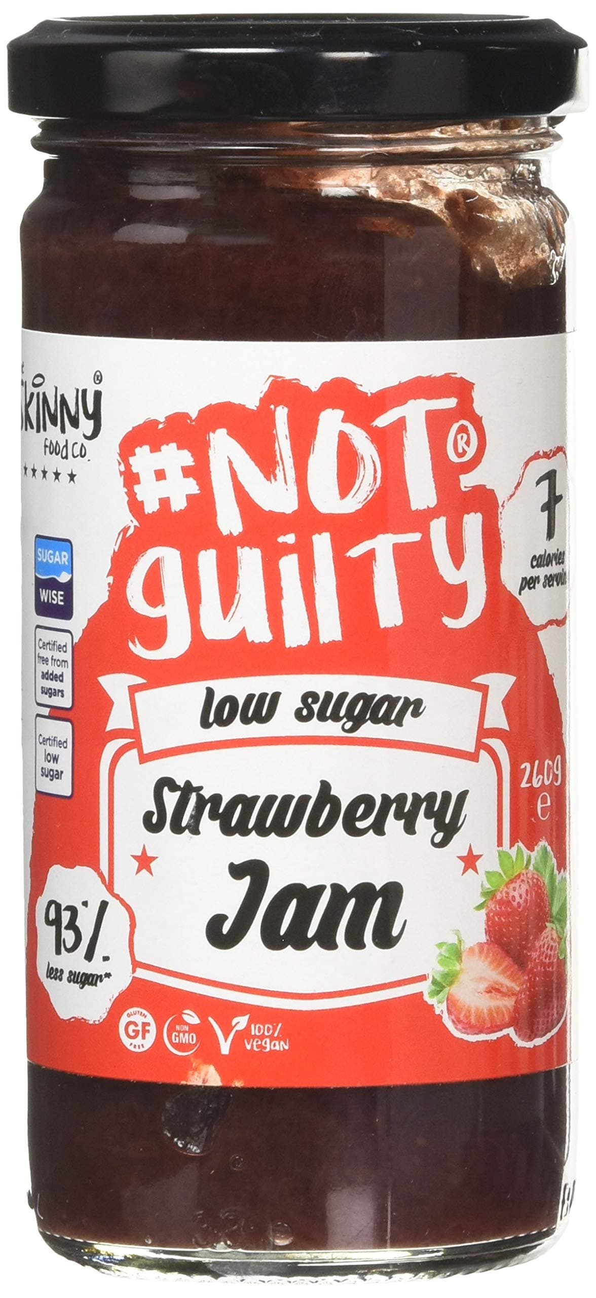 The Skinny Food Co. NotGuilty Low Sugar Strawberry Jam, 260 g