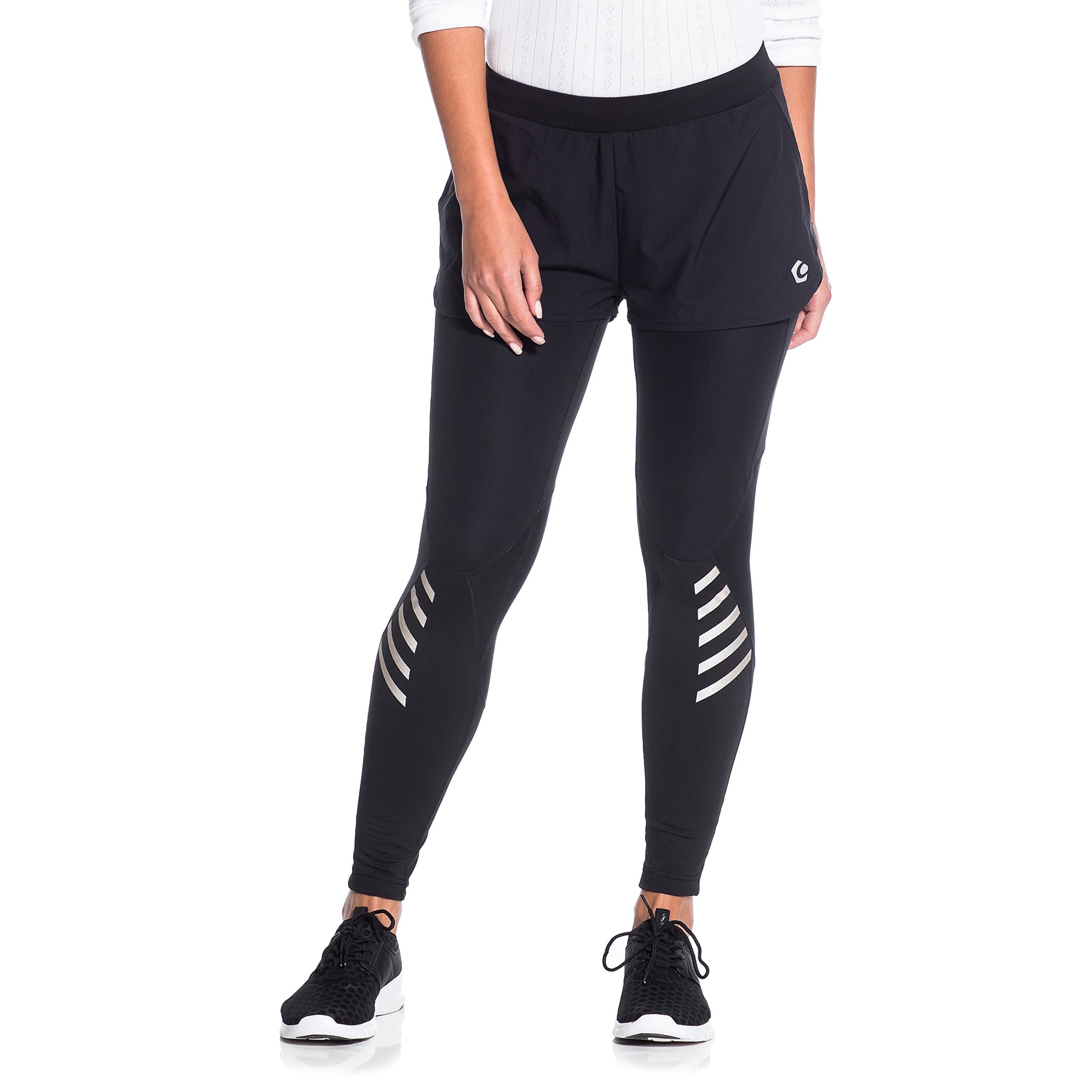 Pro Women’s Running Trousers – Sports Leggings with Outer Layer and Zip Pocket