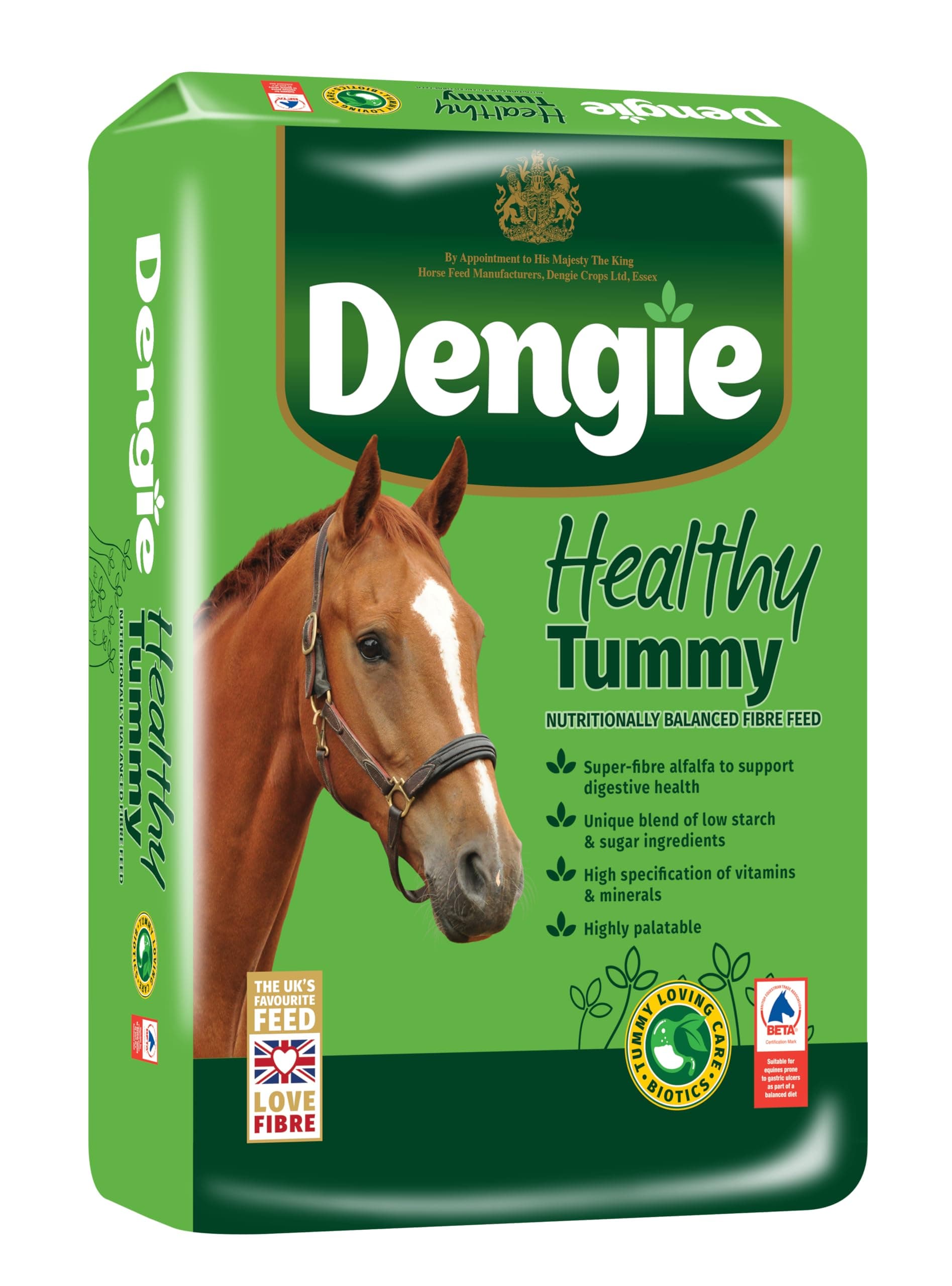 Dengie Healthy Tummy 20kg Horse Feed - Chopped Alfalfa Chaff - Includes Alfalfa Pellets Suitable for Horses Prone to Gastric Ulcers - Promotes Digestive Health