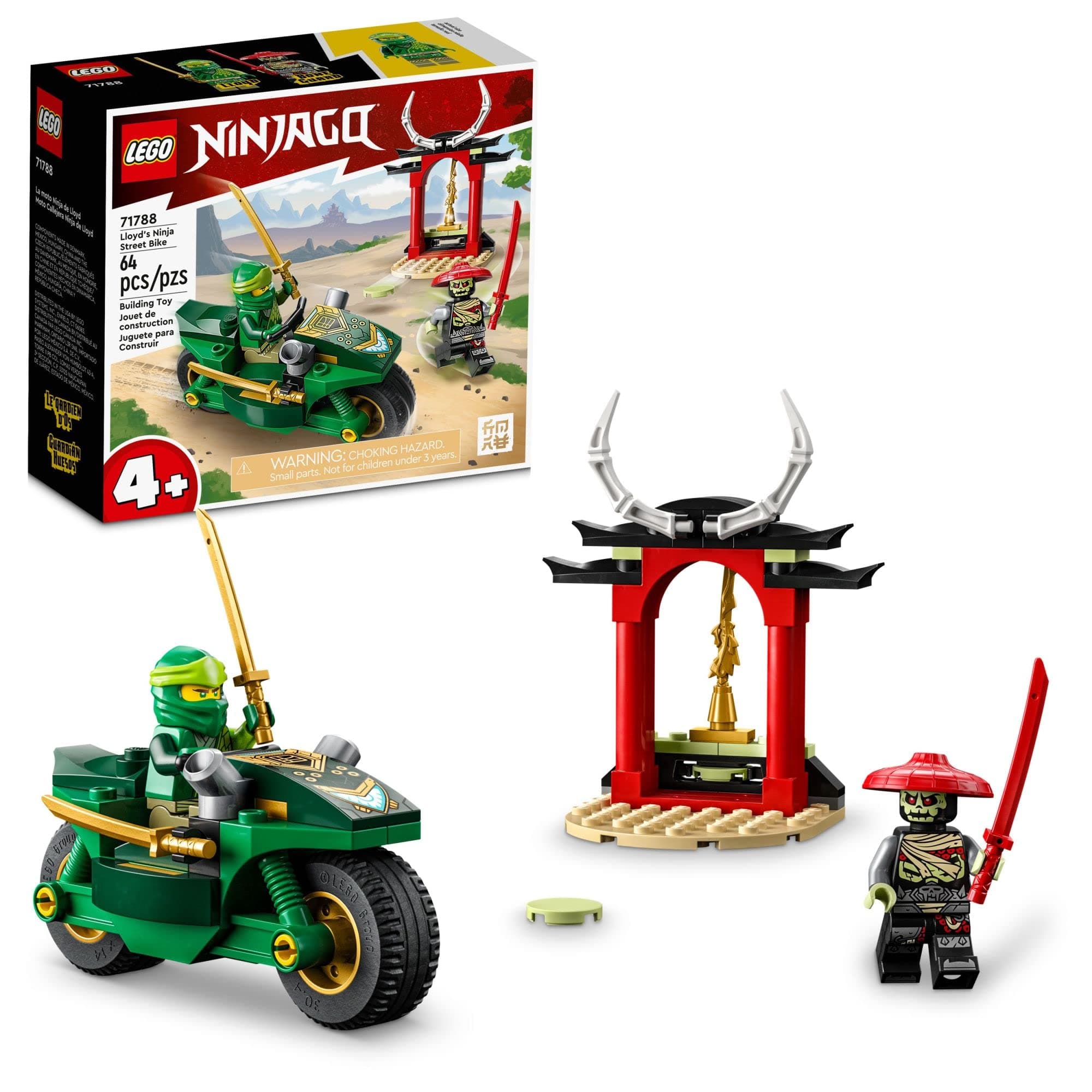 NINJAGO Lloyd s Ninja Street Bike 71788, Motorbike Toy for Preschool Kids 4 Plus Years Old, Easy-to-Build Beginners Learning Set for Juniors, Gift Idea