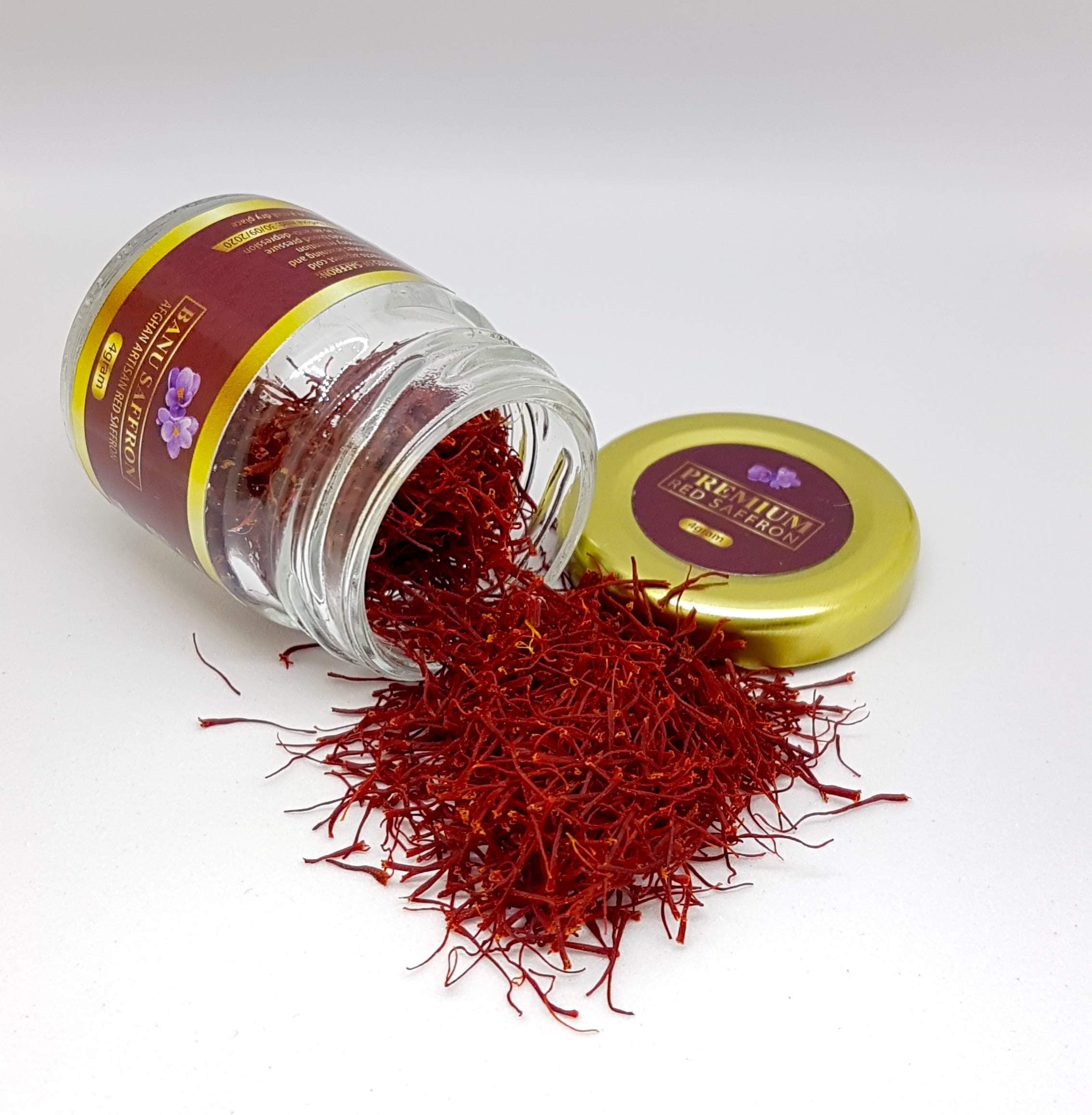 Organic Saffron - Award Winning Grade A all Red Organic Saffron Threads by Banu Saffron - 1 Gram (0.035 oz)