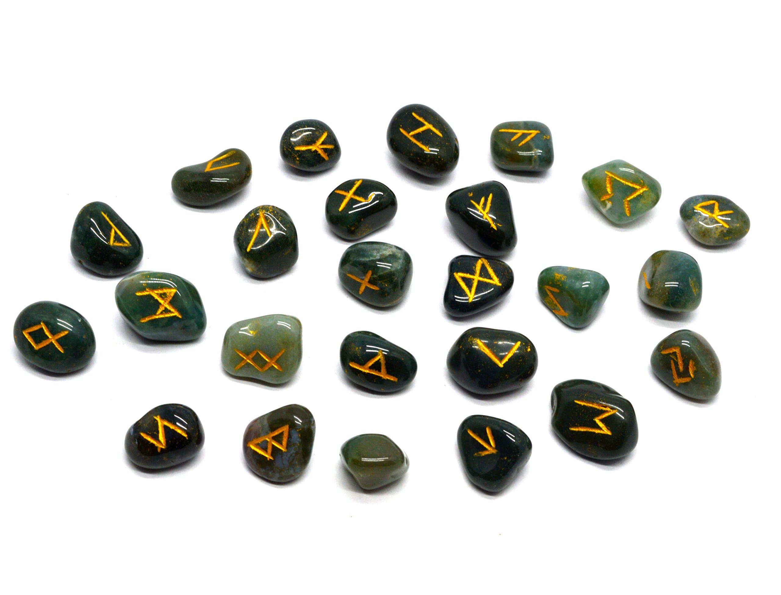 Dharohar Handicrafts Runes, Crystals and Healing Stones Rune Set, Wicca Divination Rune Stones,Viking Runes,Pagan and Witchcraft Supplies,Runes for Beginners, Green Aventurine