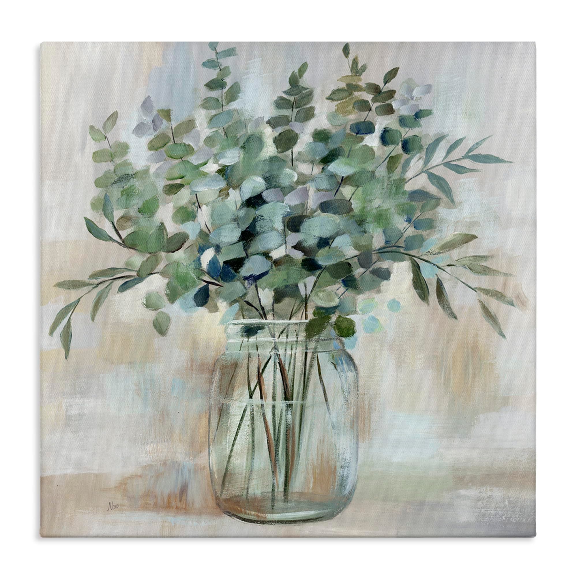 Stupell Industries Soothing Eucalyptus Herb Arrangement, Designed By Nan, 17 x 17, Canvas Wall Art