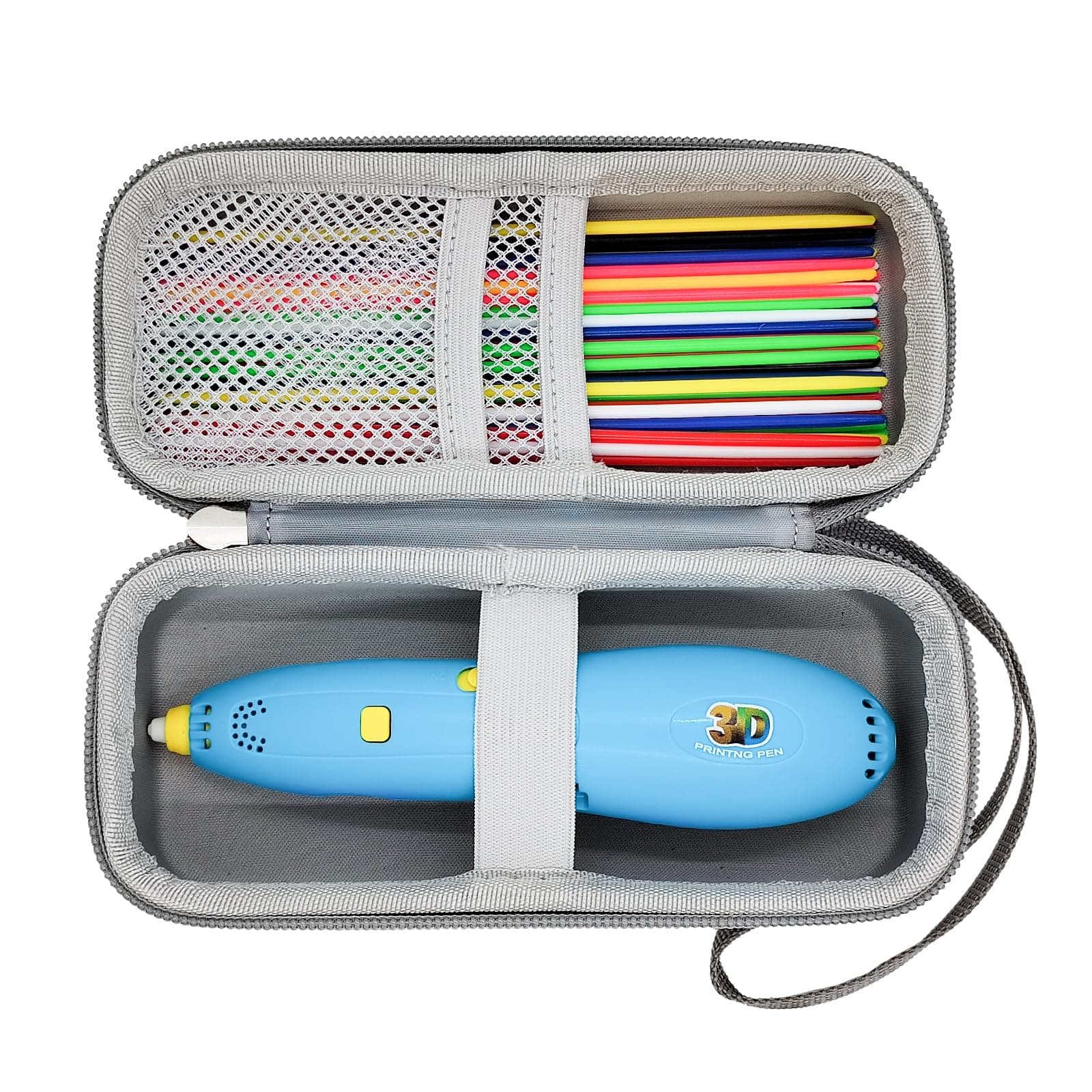 Case Compatible with MOST 3D Printer Pens for Kids, 3D Pen Accessories Printing Filament Refill Pack and USB Cable | Protective Case fit for 3D Printing Pen (Case only-Gray)