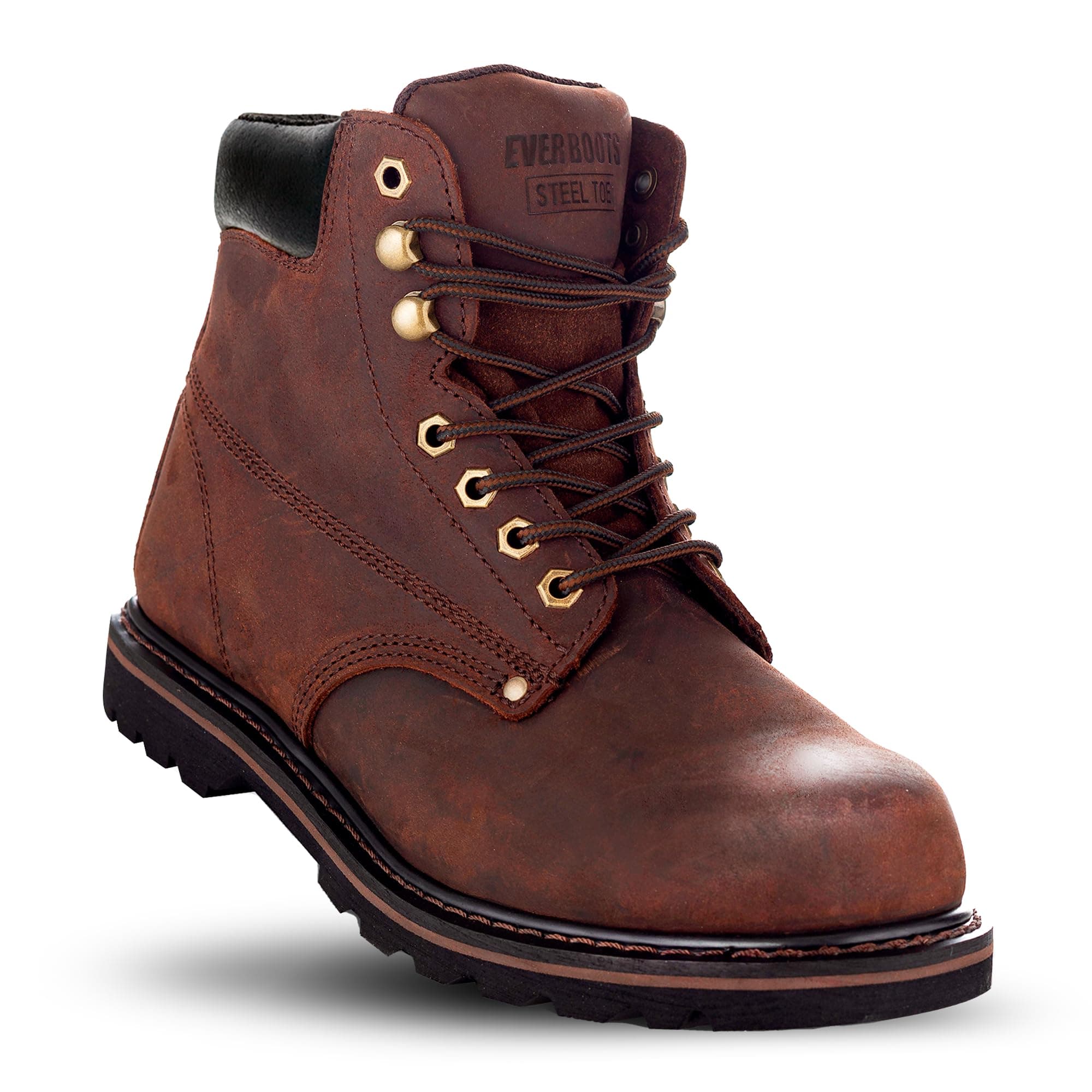 EVERBOOTS Tank S Steel Toe Work Boots for Men, EverFit Comfort Technology, Anti Slip Grip & Ultra Shock Absorption, Heavy Duty Leather Boot, Safety Industrial Workwear Construction