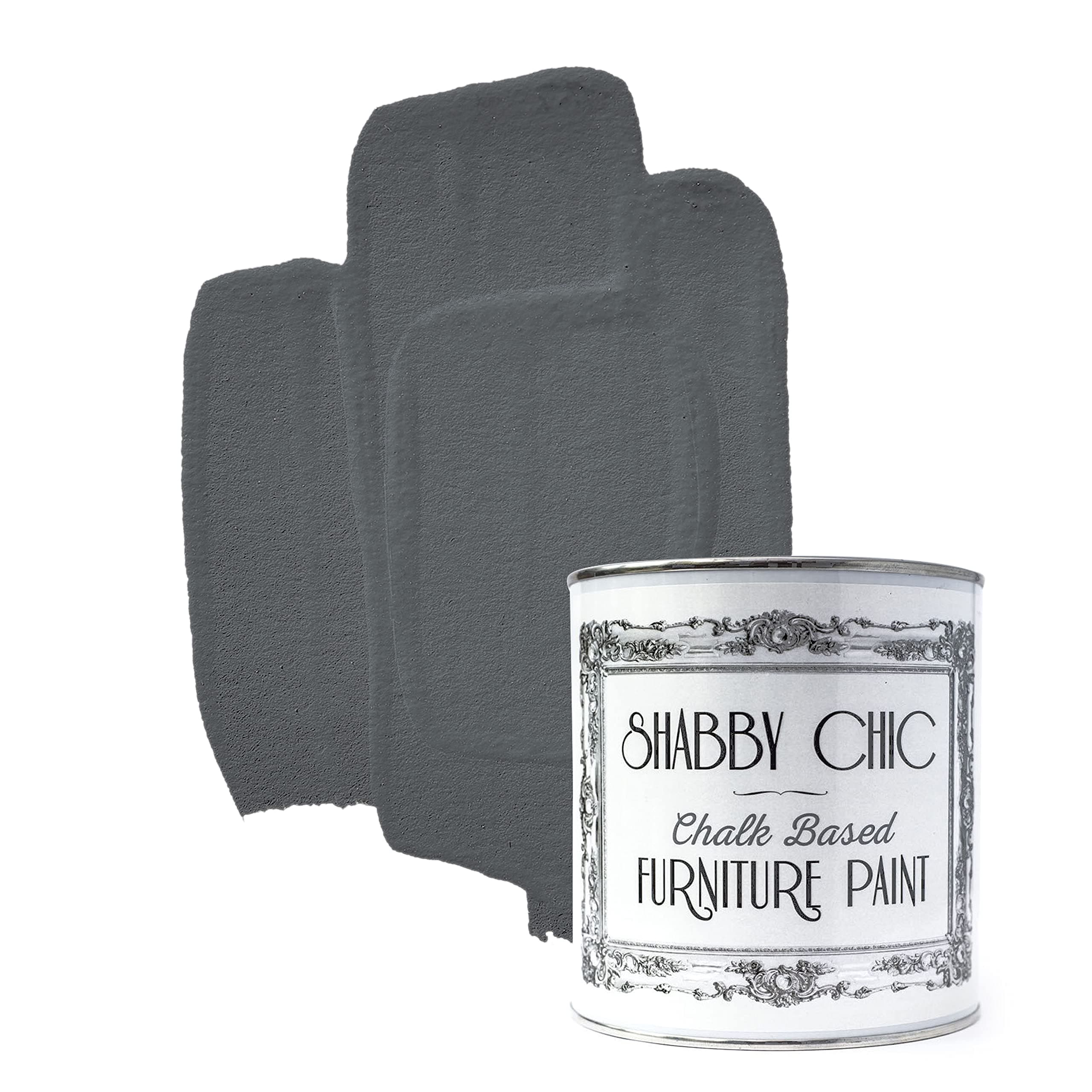 Shabby Chic Chalk Furniture Paint: Luxurious Chalk Finish Craft Paint for Home Decor, DIY, Wood Cabinets - All-in-One Paints with Rustic Matte Finish [Anthracite] (Dark Gray) - (8.5 oz Covers 32 sf)